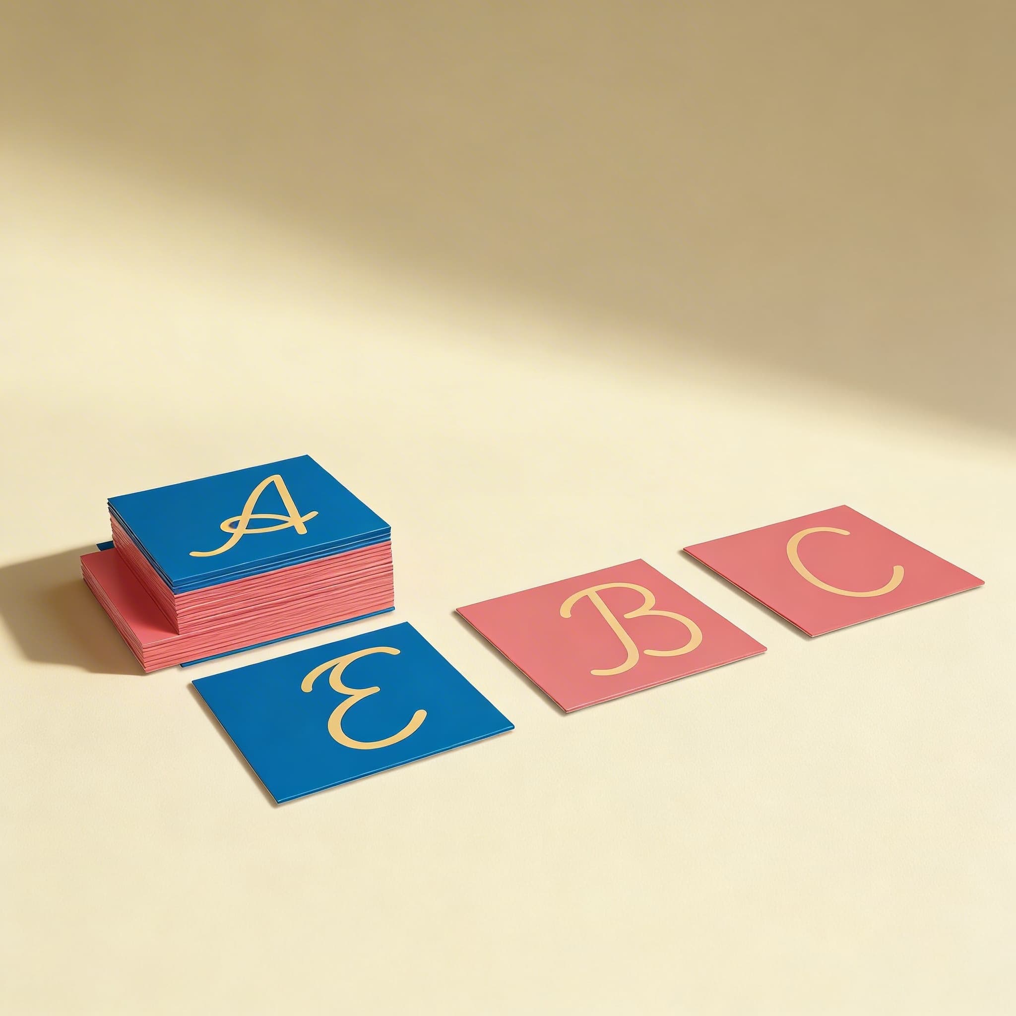 Brusná velká písmena: Mezinárodní psací — Boční pohled