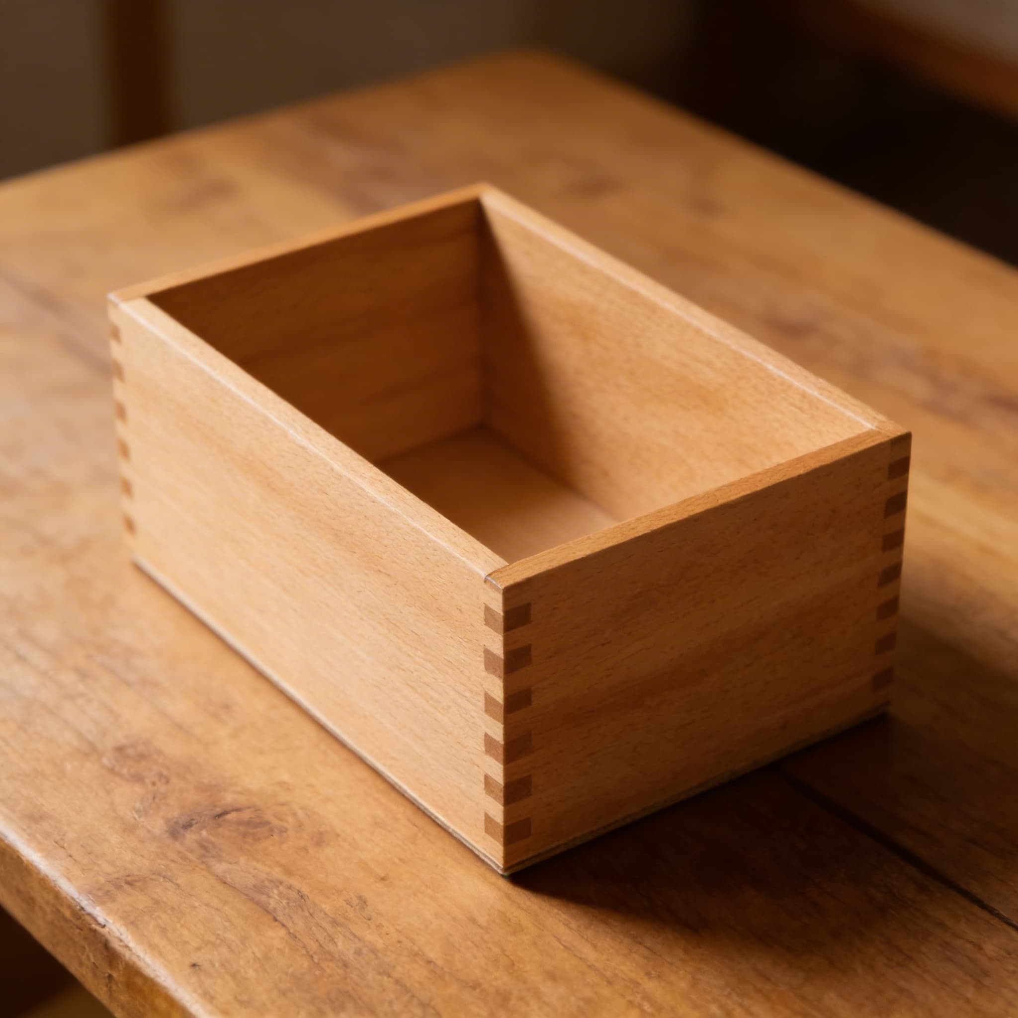 Box pro písmenka ze smirkového papíru — dřevěné uložení — Detailní pohled