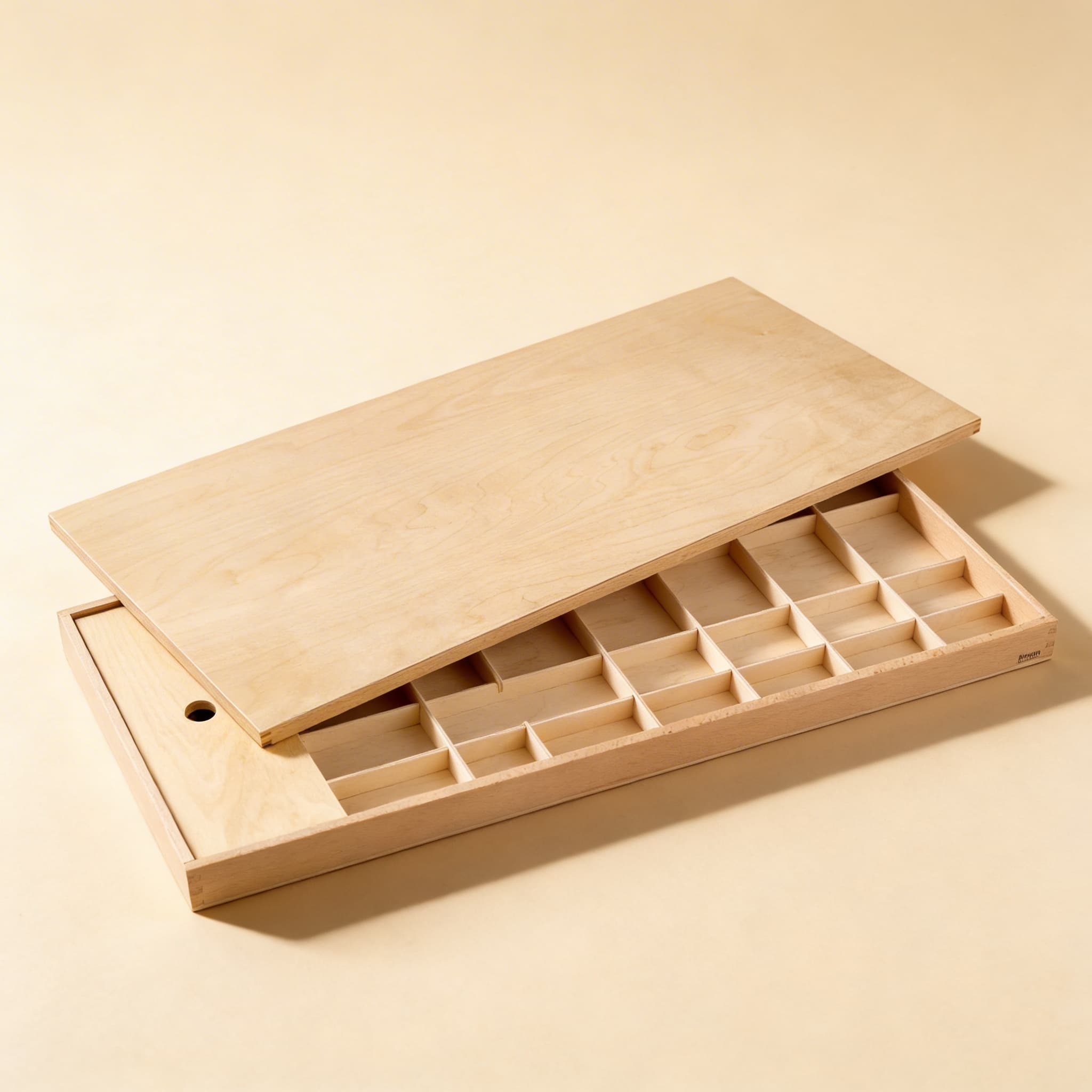 Bewegliches Alphabet Box — Mittlere Aufbewahrung für Buchstabenorganisation — Seitenansicht