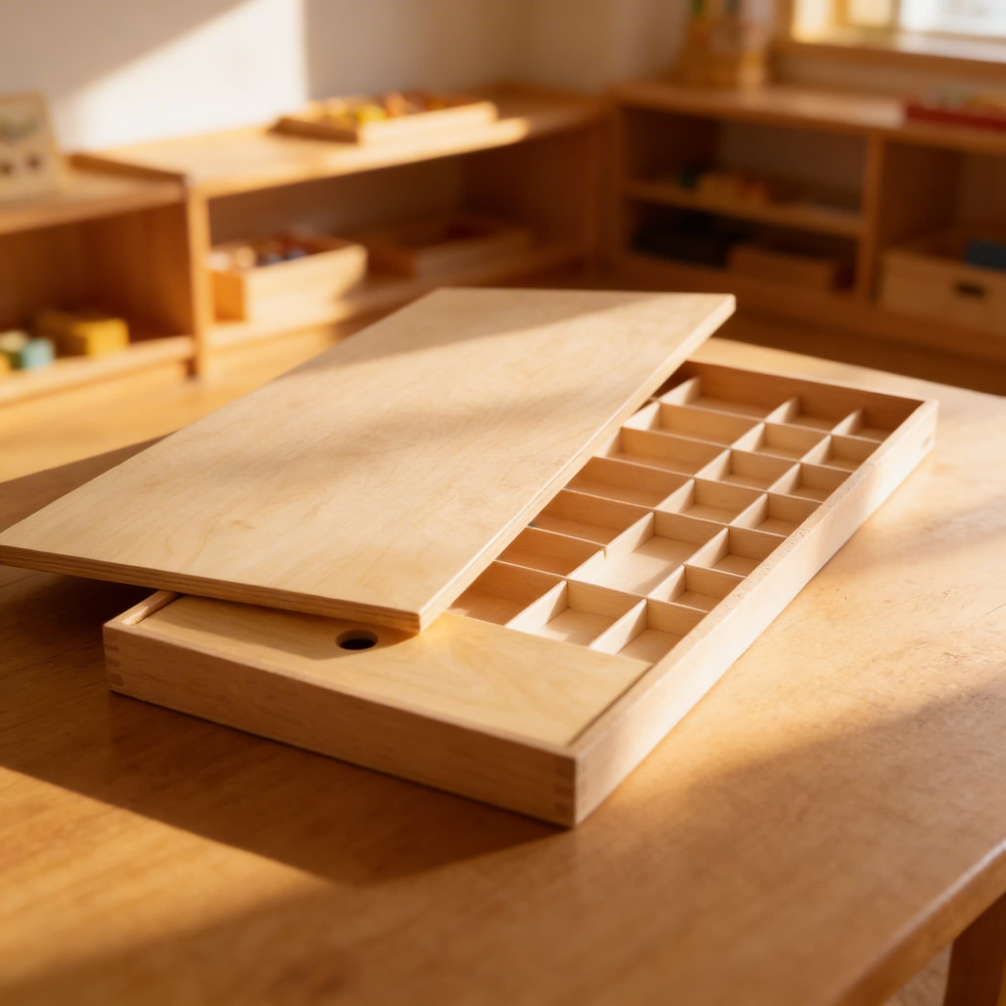 Bewegliches Alphabet Box — Mittlere Aufbewahrung für Buchstabenorganisation — Im Einsatz