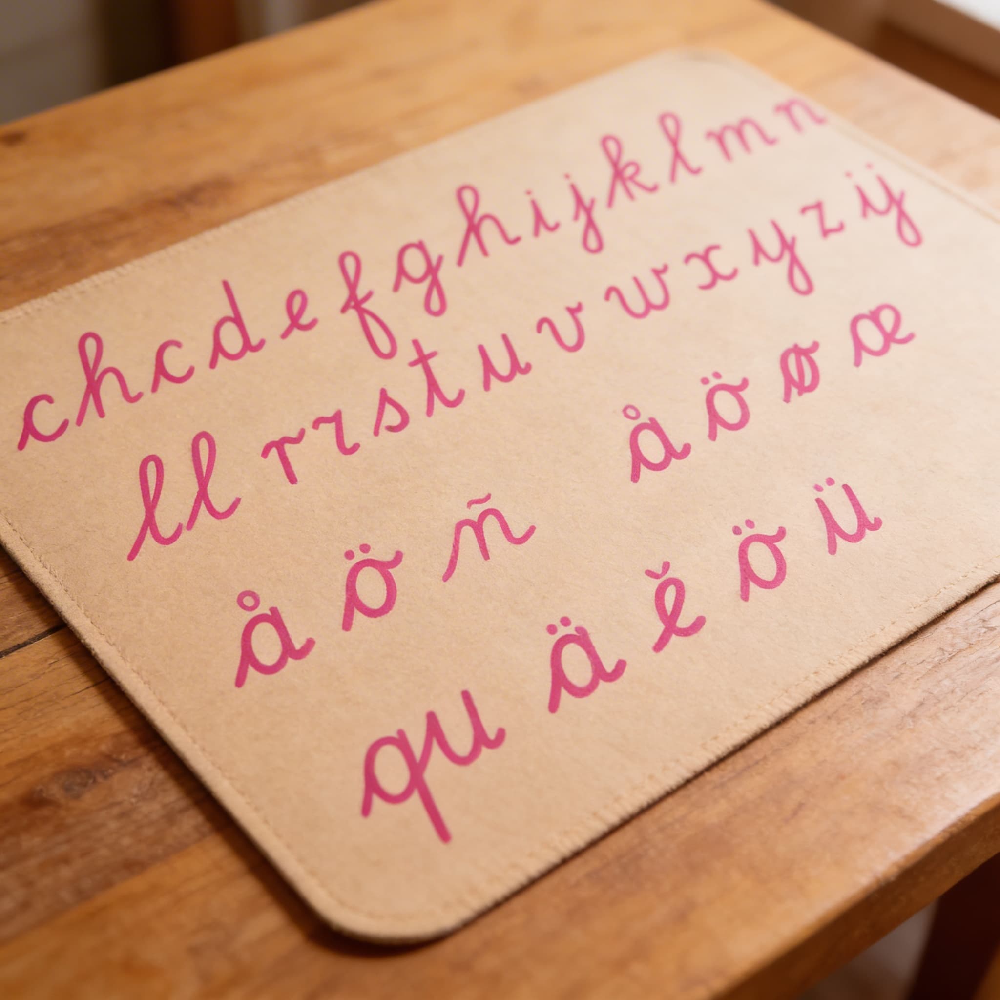 Mittleres Bewegliches Alphabet: Internationale Schreibschrift — Rot — Ansicht 3