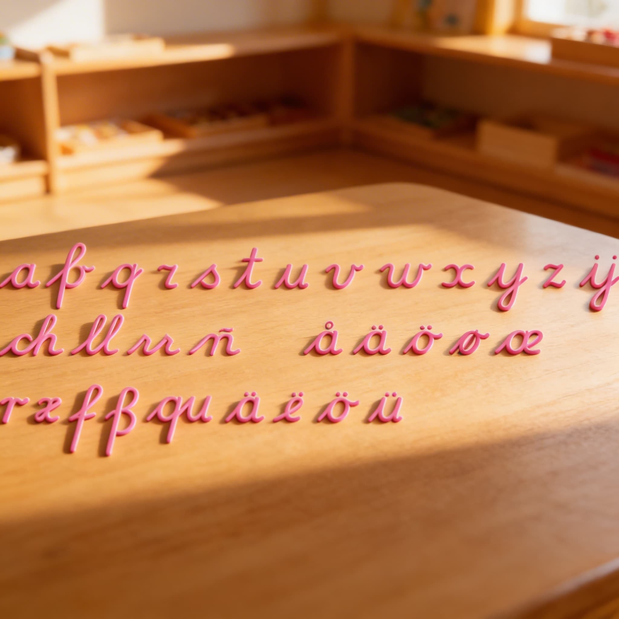 Mittleres Bewegliches Alphabet: Internationale Schreibschrift — Rot — Ansicht 4