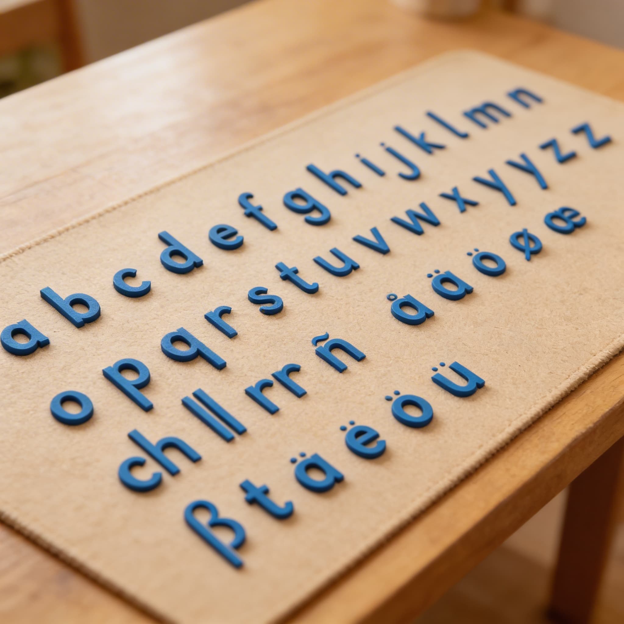 Mittleres Bewegliches Alphabet: Internationale Druckschrift — Blau — Ansicht 3