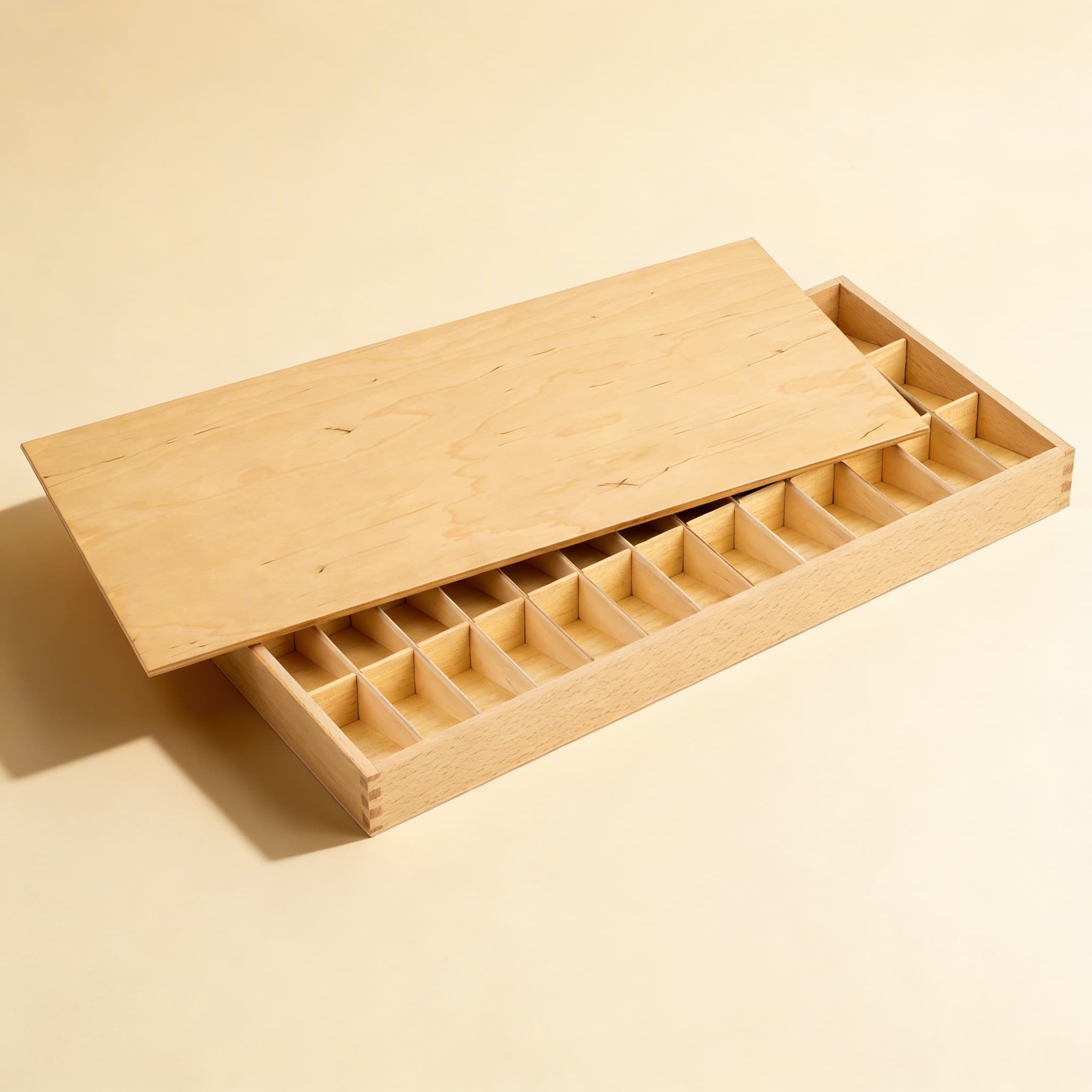 Tištěná abeceda v krabičce — organizované úložiště pro písmenka — Katalogový pohled