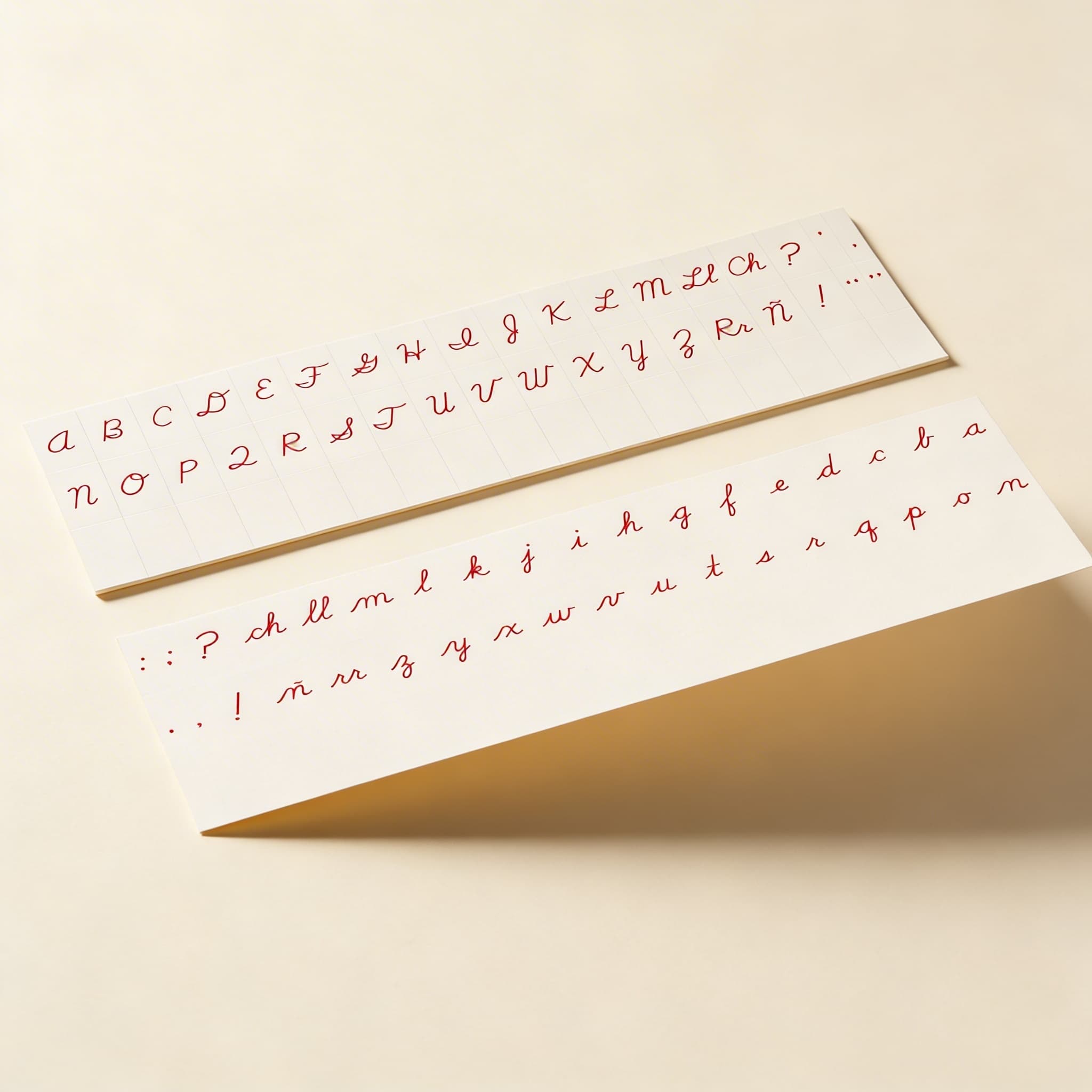 Tlačená abeceda: Americké písané — červená — Katalógový pohľad