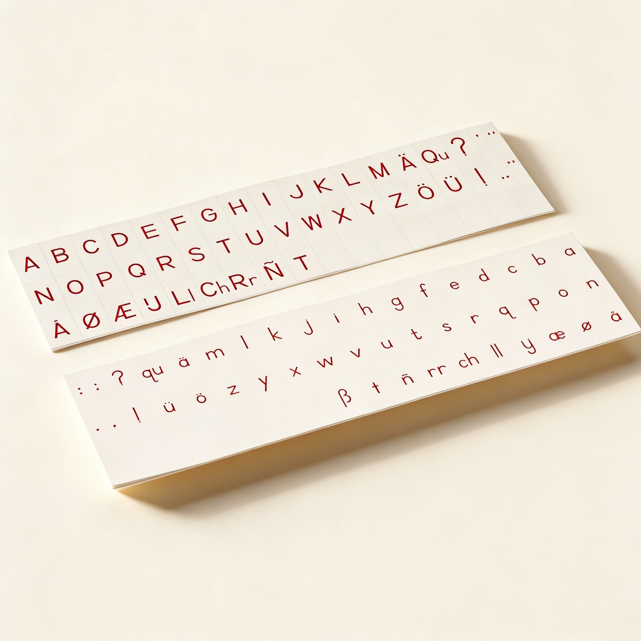 Tištěná abeceda: Mezinárodní tiskací — červená — Katalogový pohled