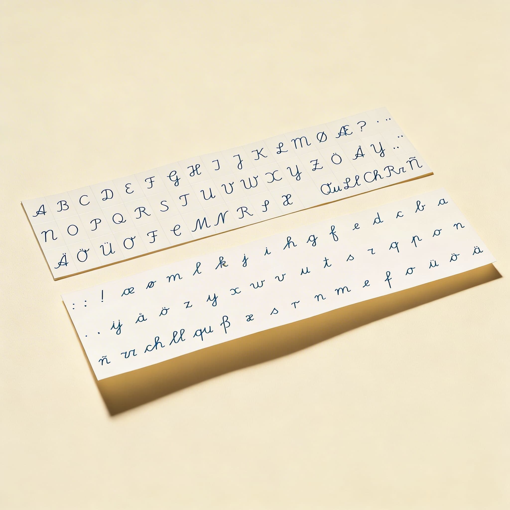 Printed Alphabet: International Cursive - Blue