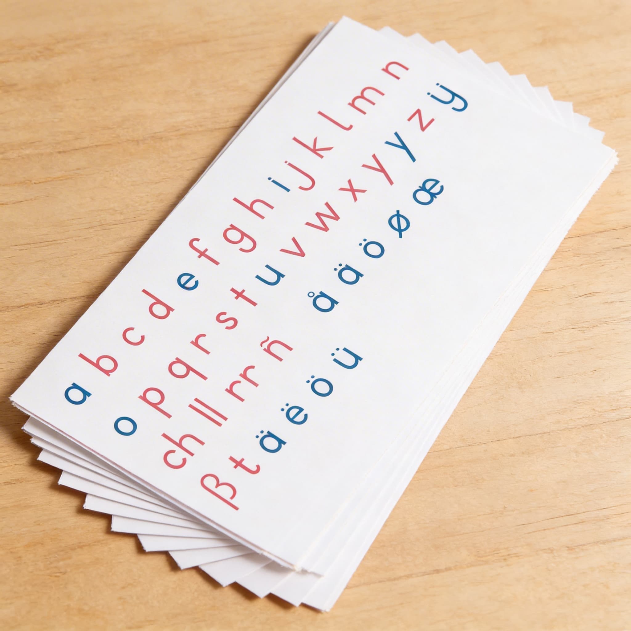 Hölzernes Bewegliches Alphabet: Internationale Druckschrift — Seitenansicht