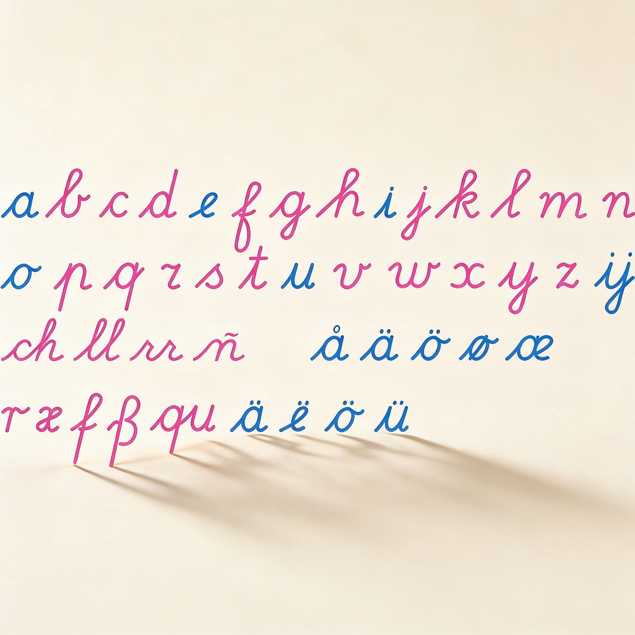 Hölzernes Bewegliches Alphabet: Internationale Schreibschrift — Katalogansicht