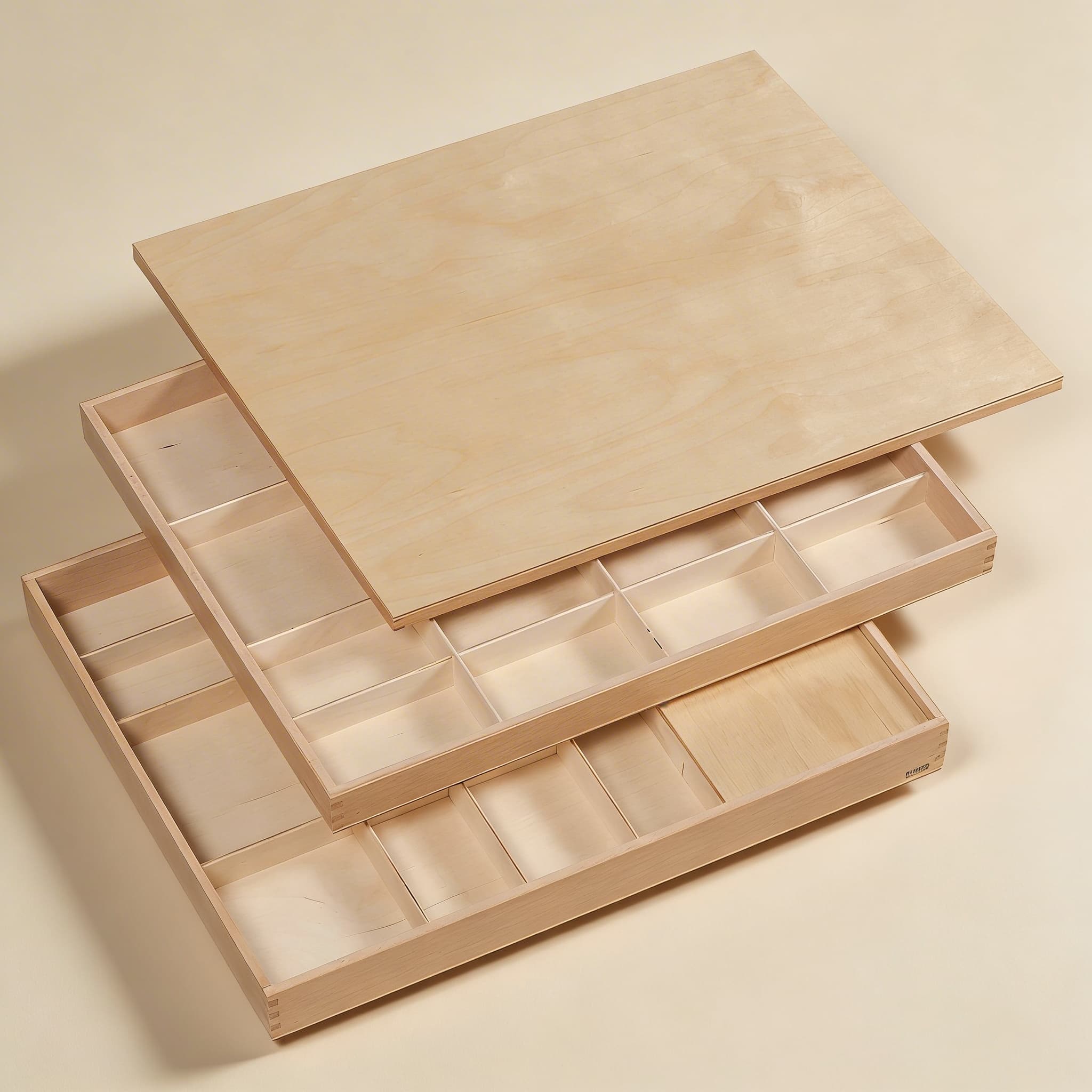 Großer Beweglicher Alphabetkasten — Drei-Fach-Ablage für komplettes Set — Katalogansicht