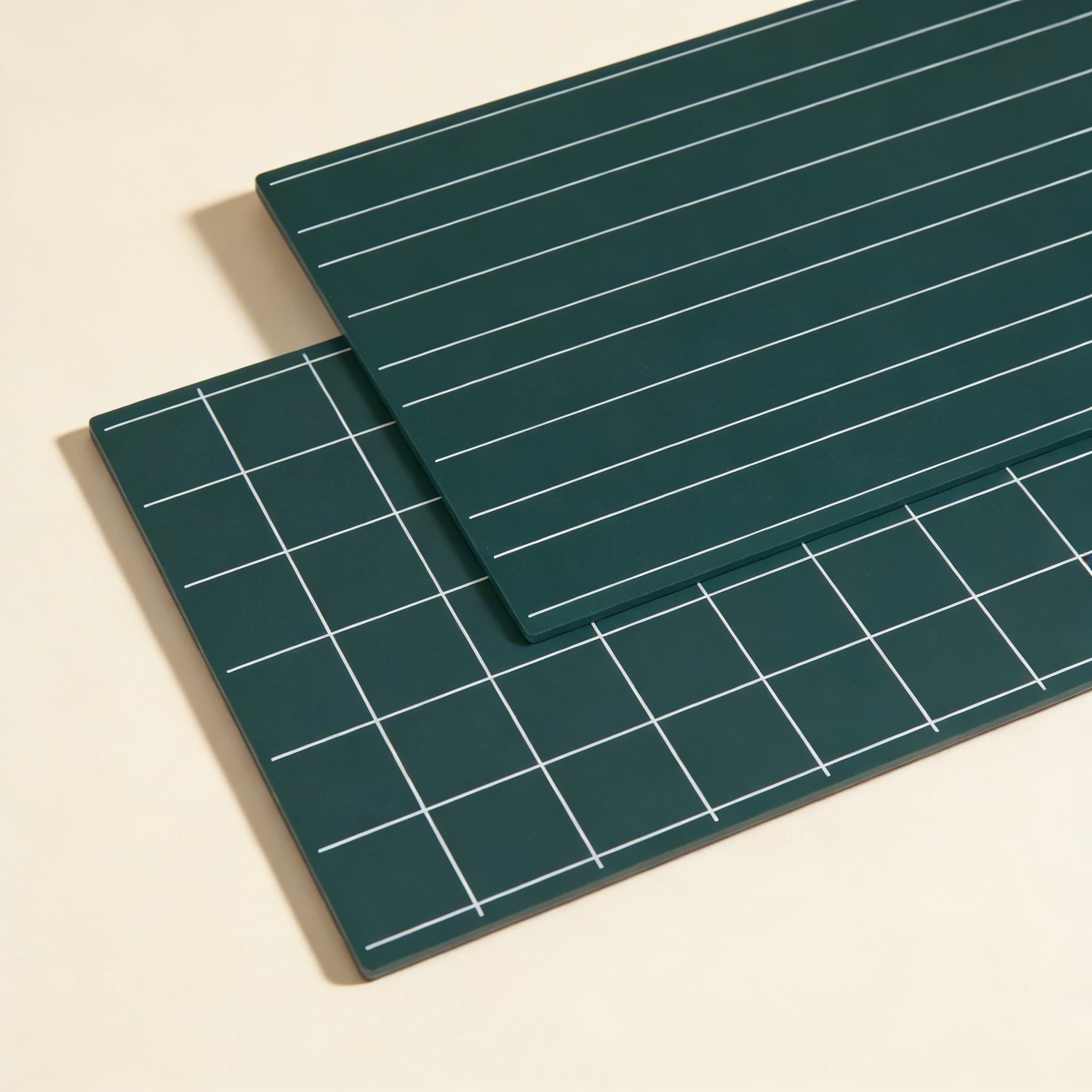 Grüntafeln mit Doppellinien und Quadraten: 2er-Set