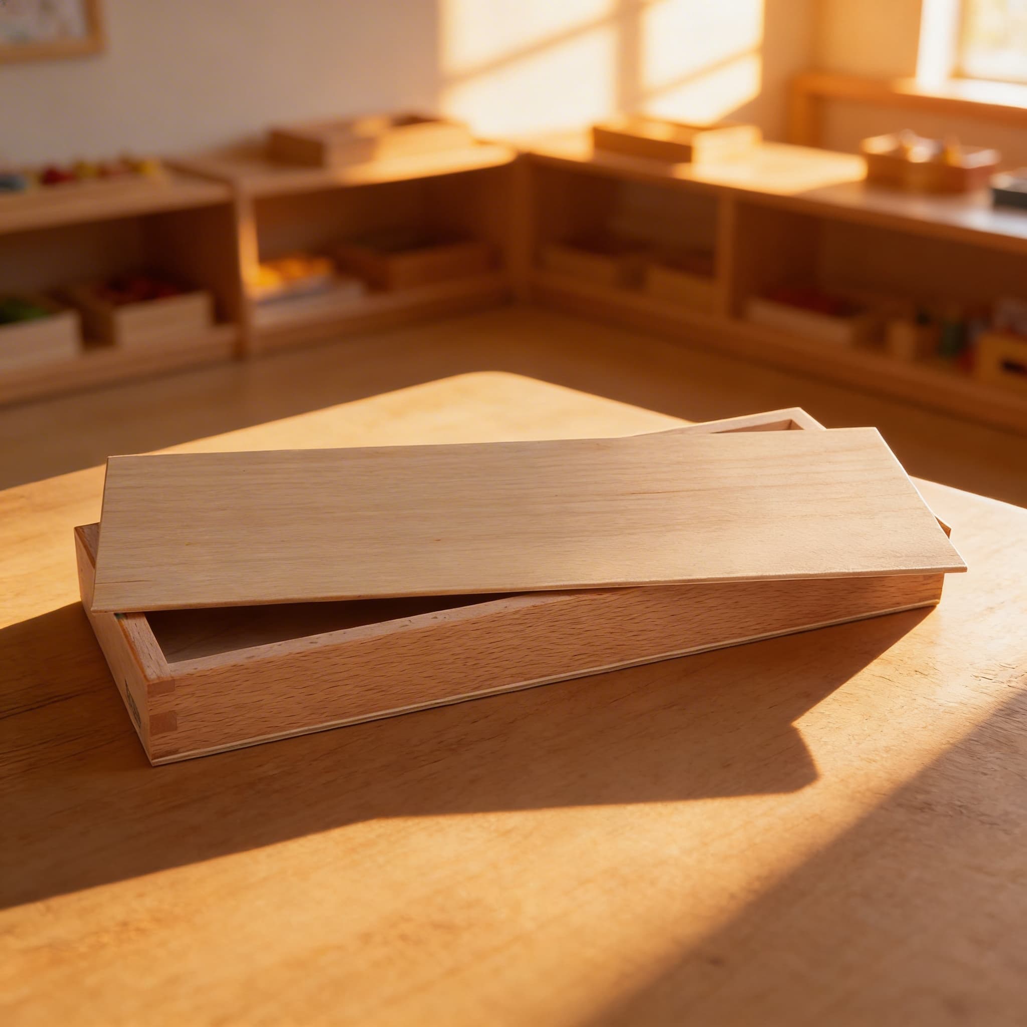 Große Zahlenkarten-Box — Handgefertigtes Holz mit glattem Deckel — Im Einsatz
