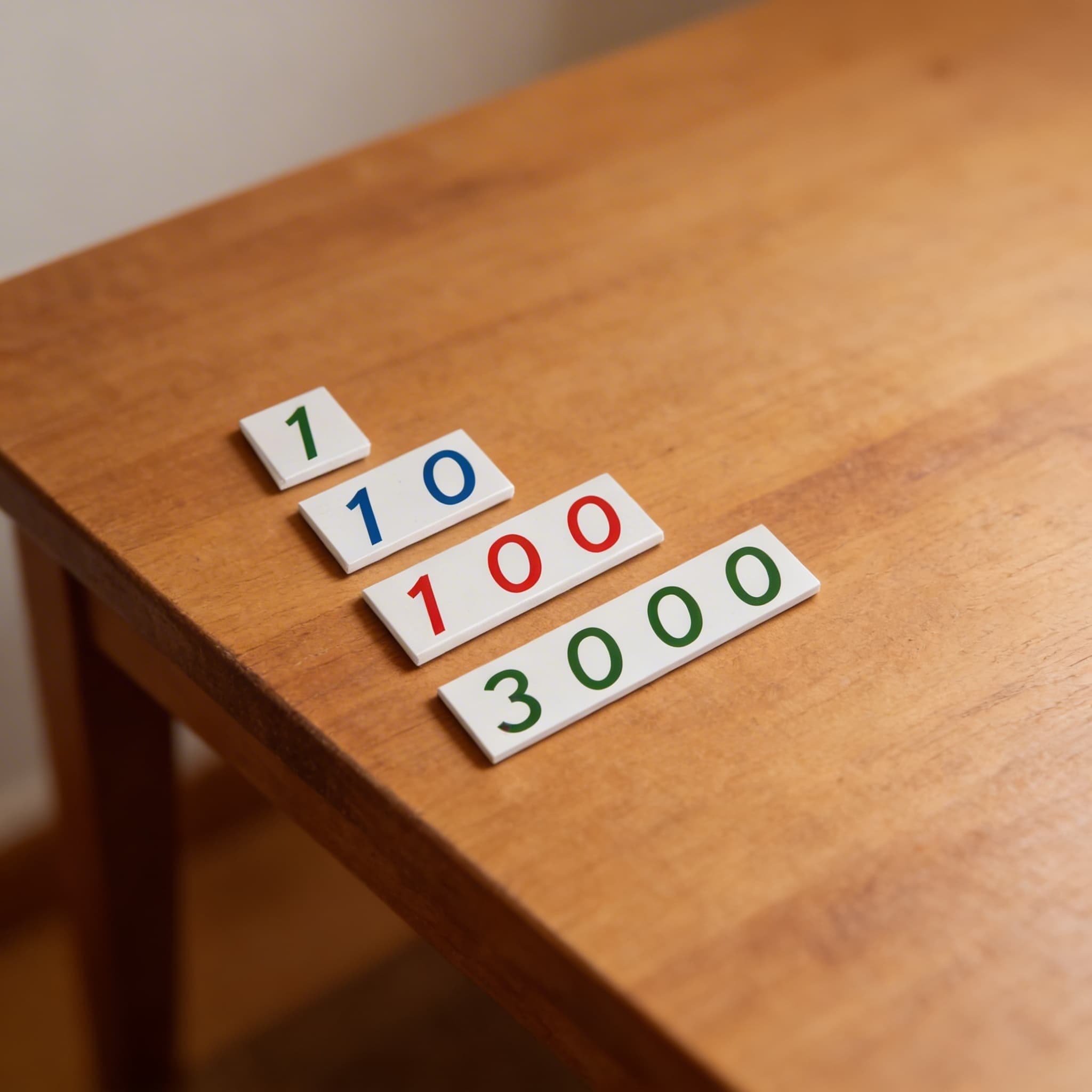 Kleine Zahlenkarten 1-3000: Kunststoff — Detailansicht