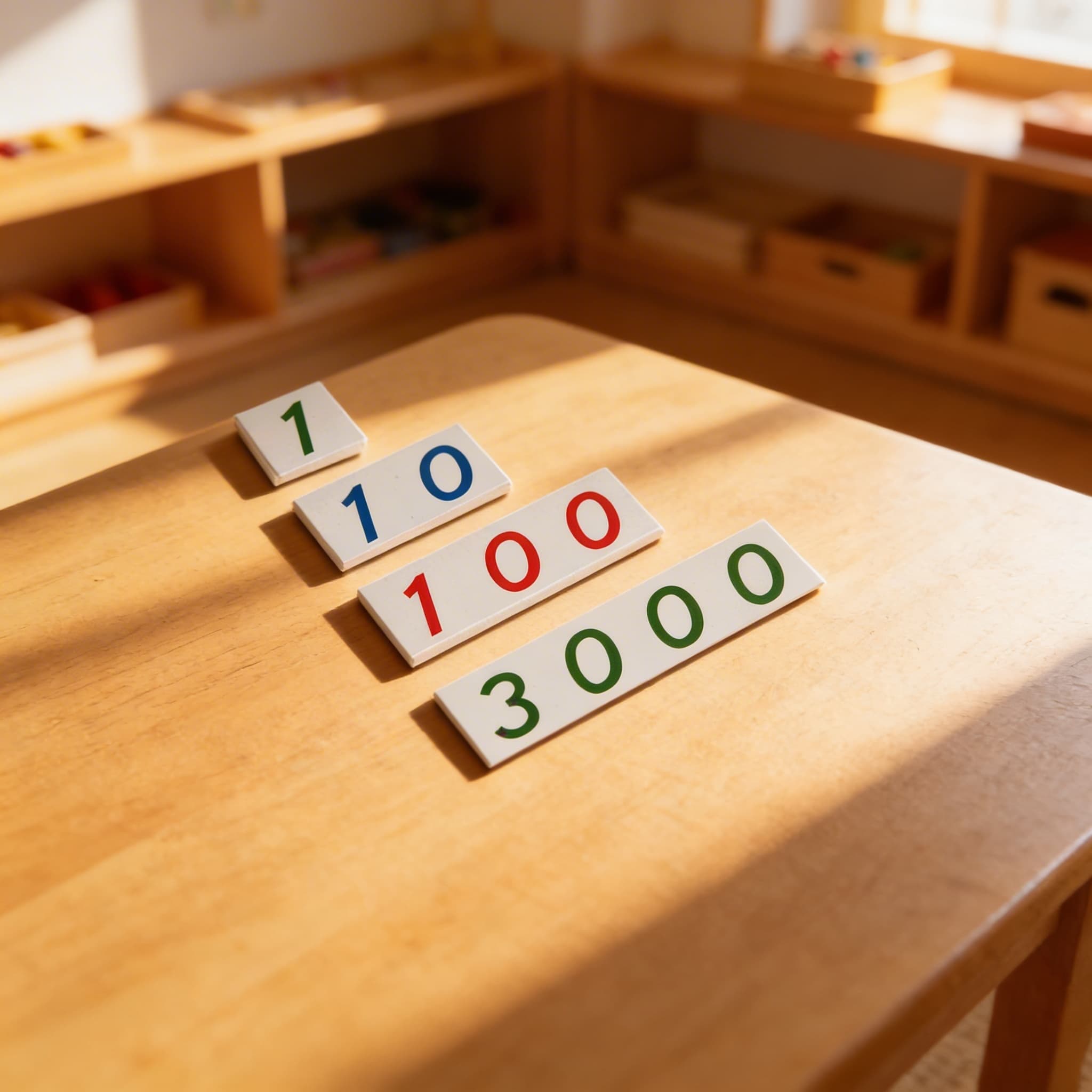 Kleine Zahlenkarten 1-3000: Kunststoff — Im Einsatz