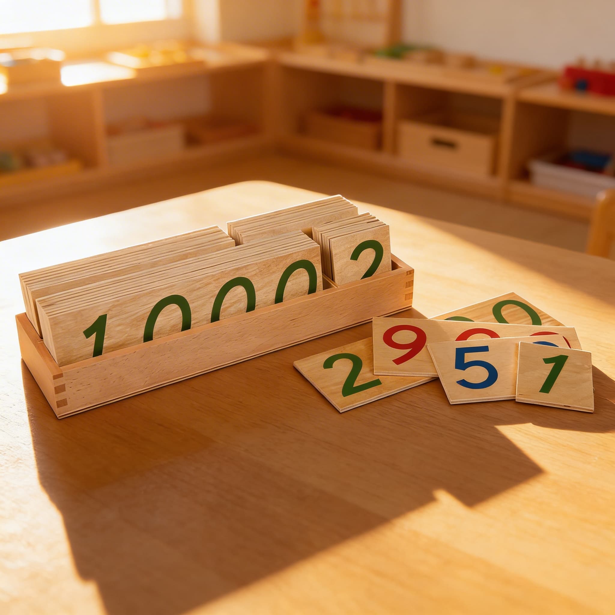 Große Zahlenkarten 1-9000: Holz — Im Einsatz