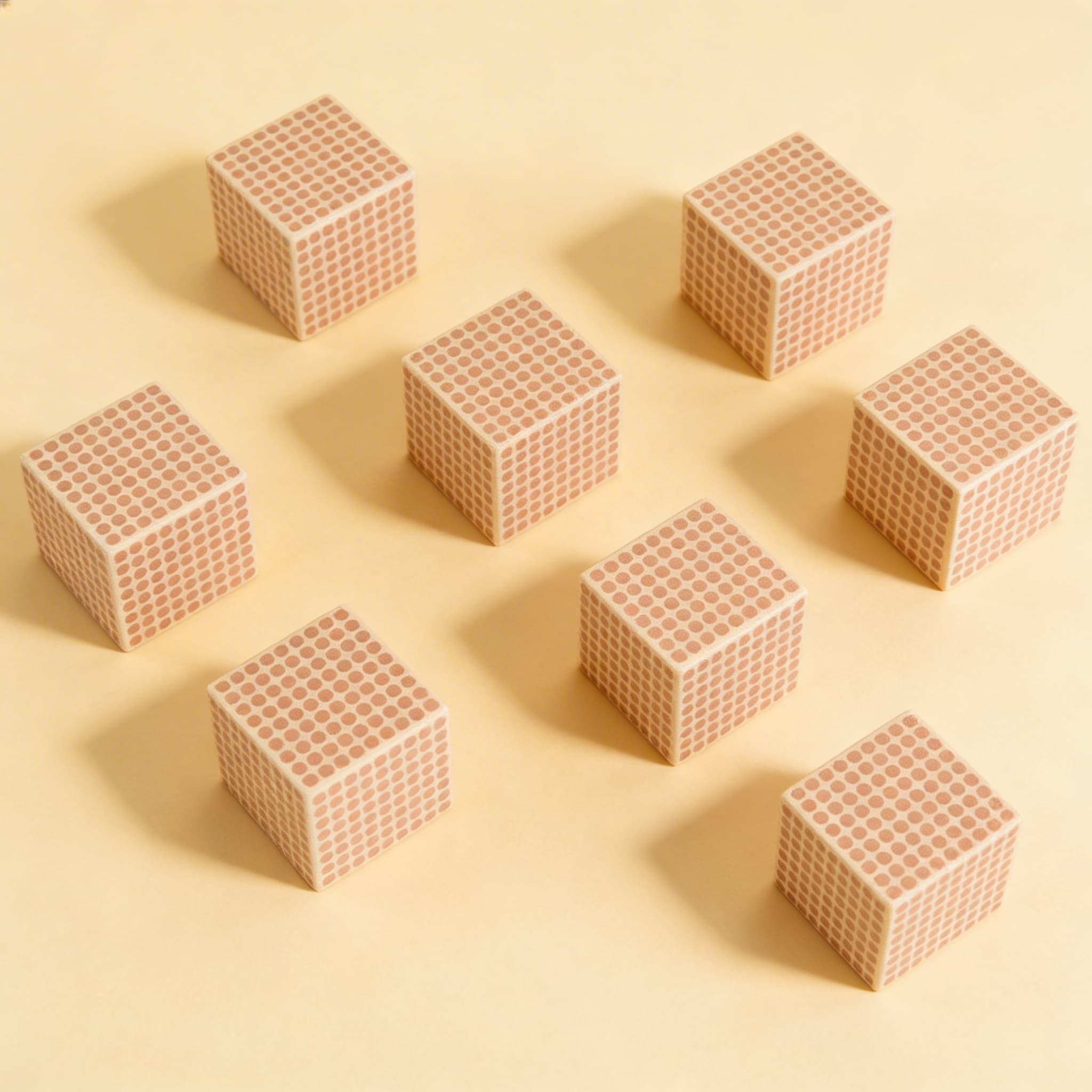 Tausenderwürfel — 10er-Set für große Mengenerfassung — Seitenansicht