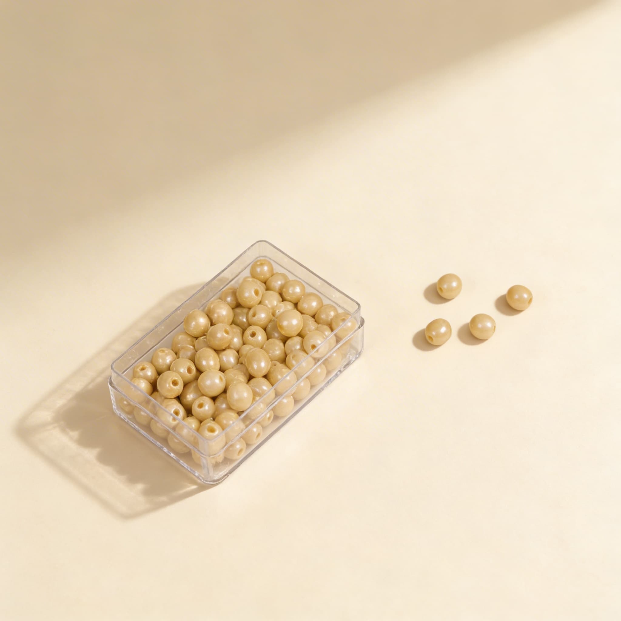 100 goldene Perleneinheiten: Einzelperlen Glas — Ansicht 2