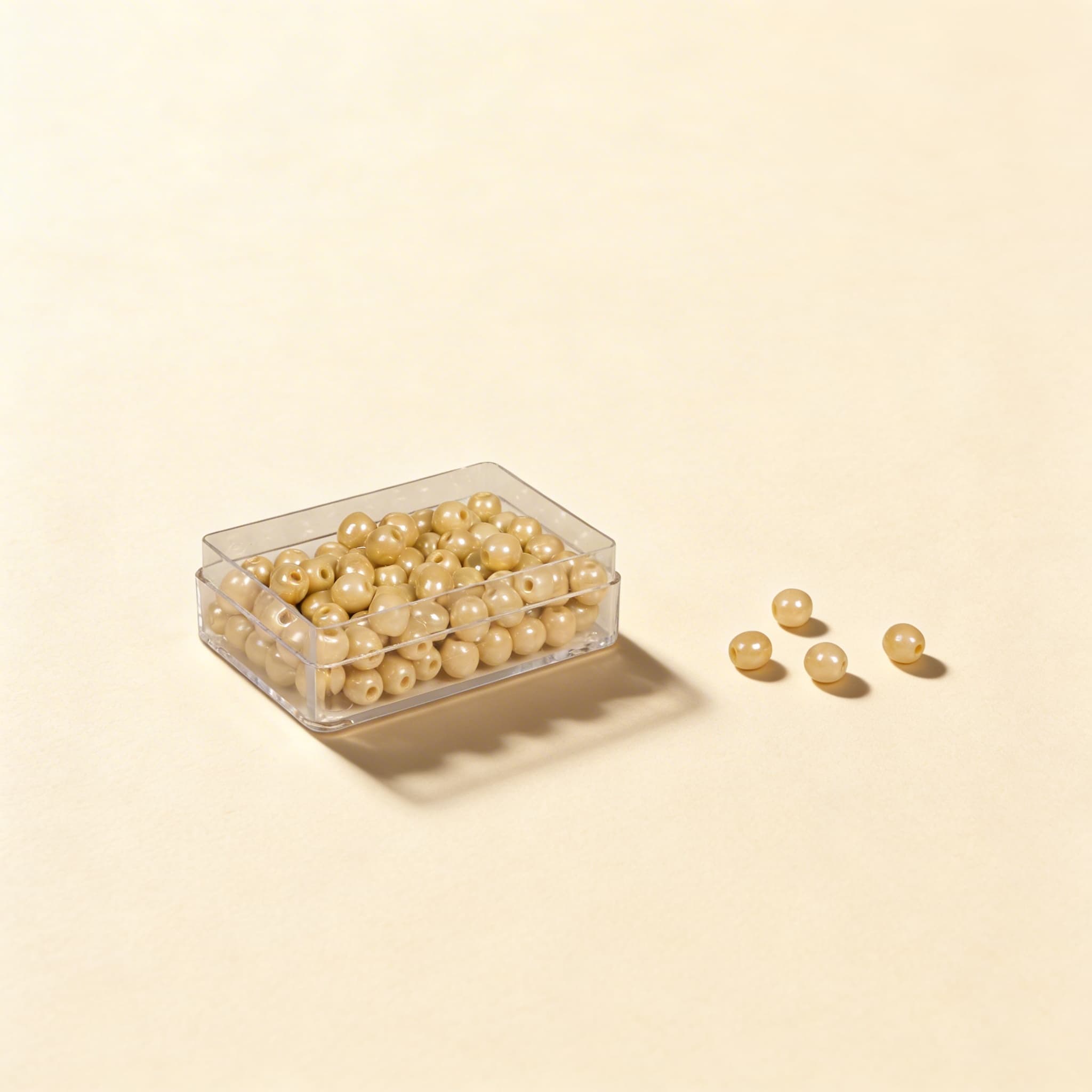 100 goldene Perleneinheiten: Einzelperlen Glas