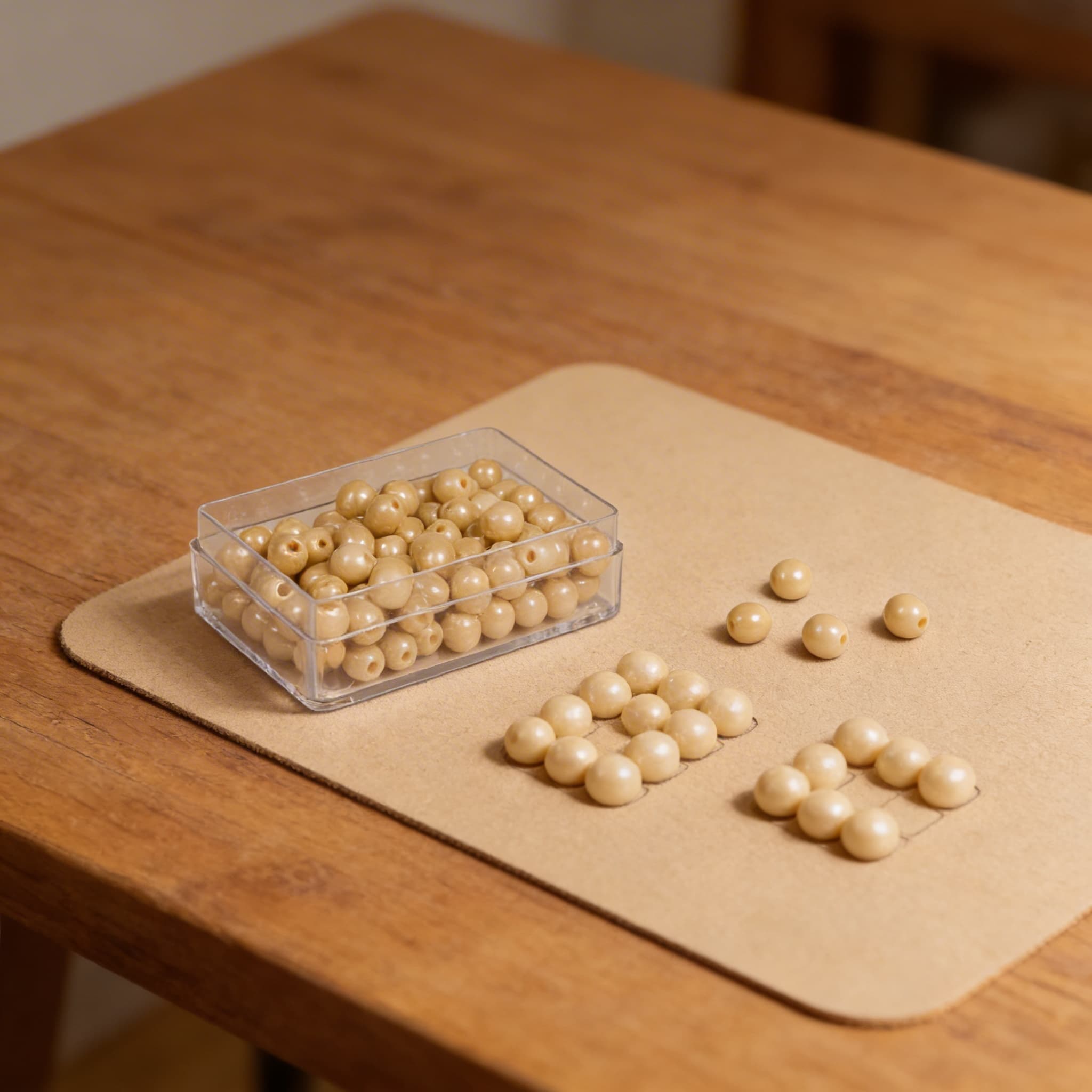 100 goldene Perleneinheiten: Einzelperlen Glas — Ansicht 3