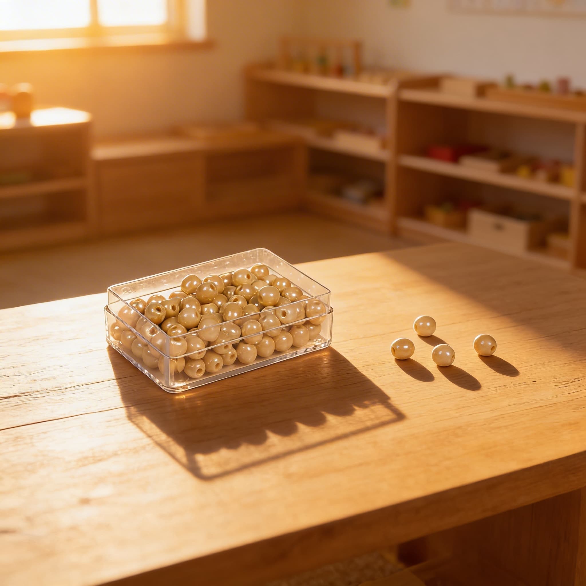 100 goldene Perleneinheiten: Einzelperlen Glas — Ansicht 4