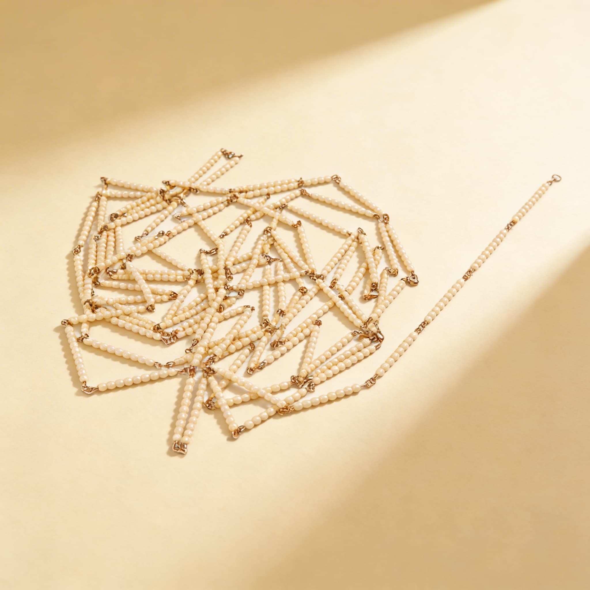 Goldene Perlenkette 1000: Einzelperlen Glas — Ansicht 2