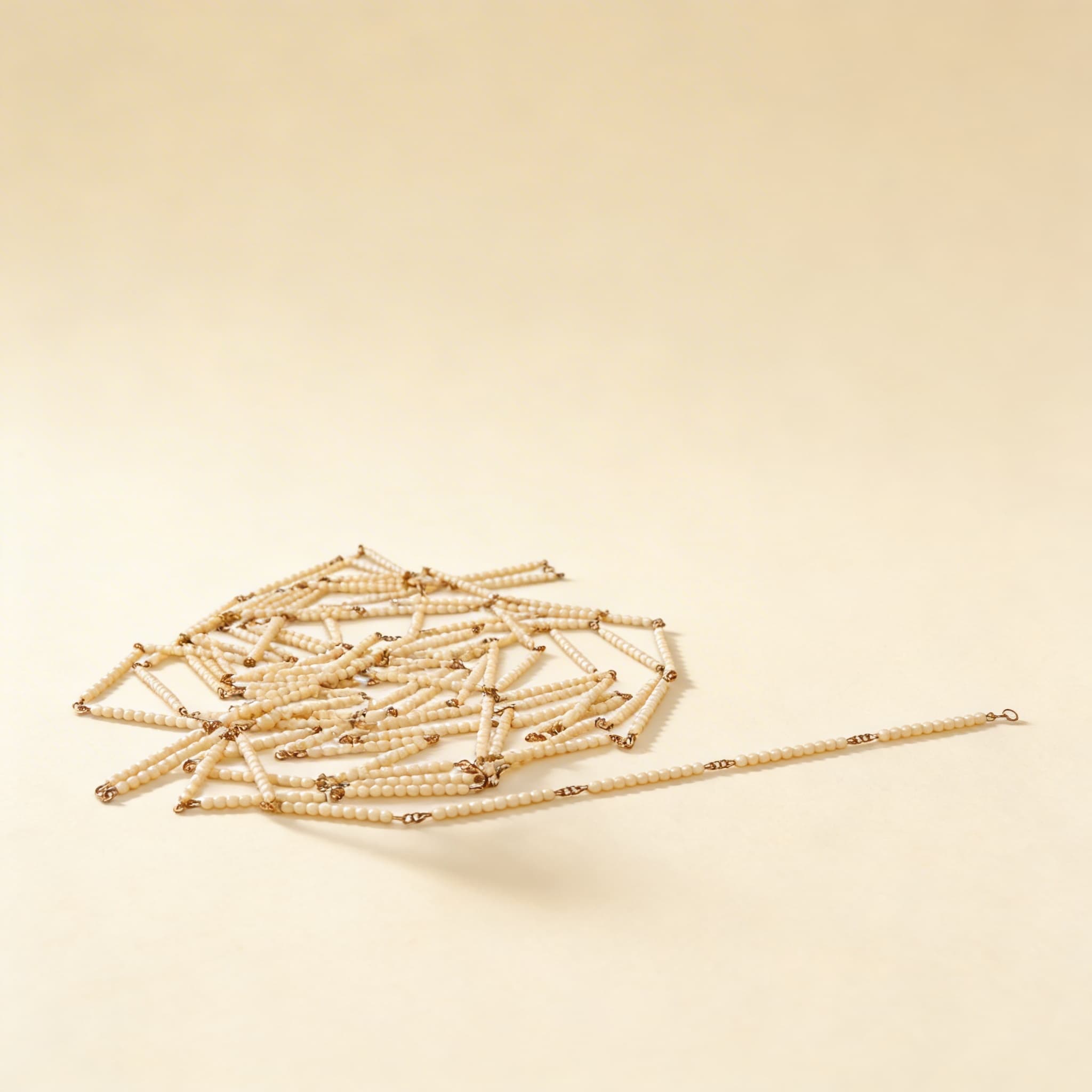 Goldene Perlenkette 1000: Einzelperlen Glas