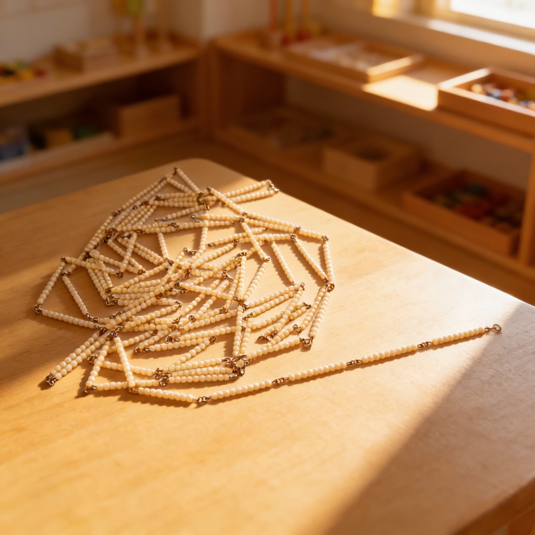 Goldene Perlenkette 1000: Einzelperlen Glas — Ansicht 4