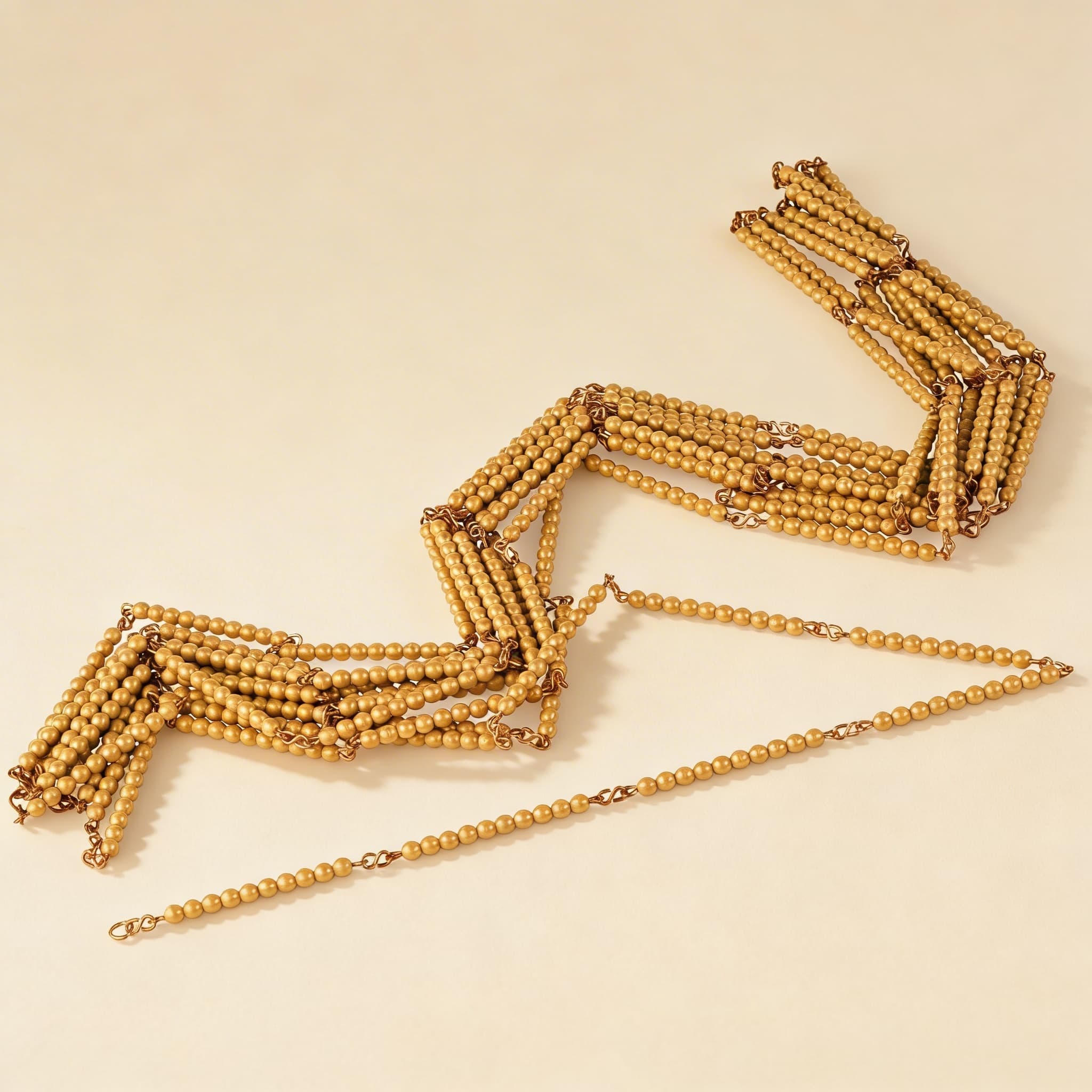 Goldene Perlenkette 1000: Einzelperlen Nylon