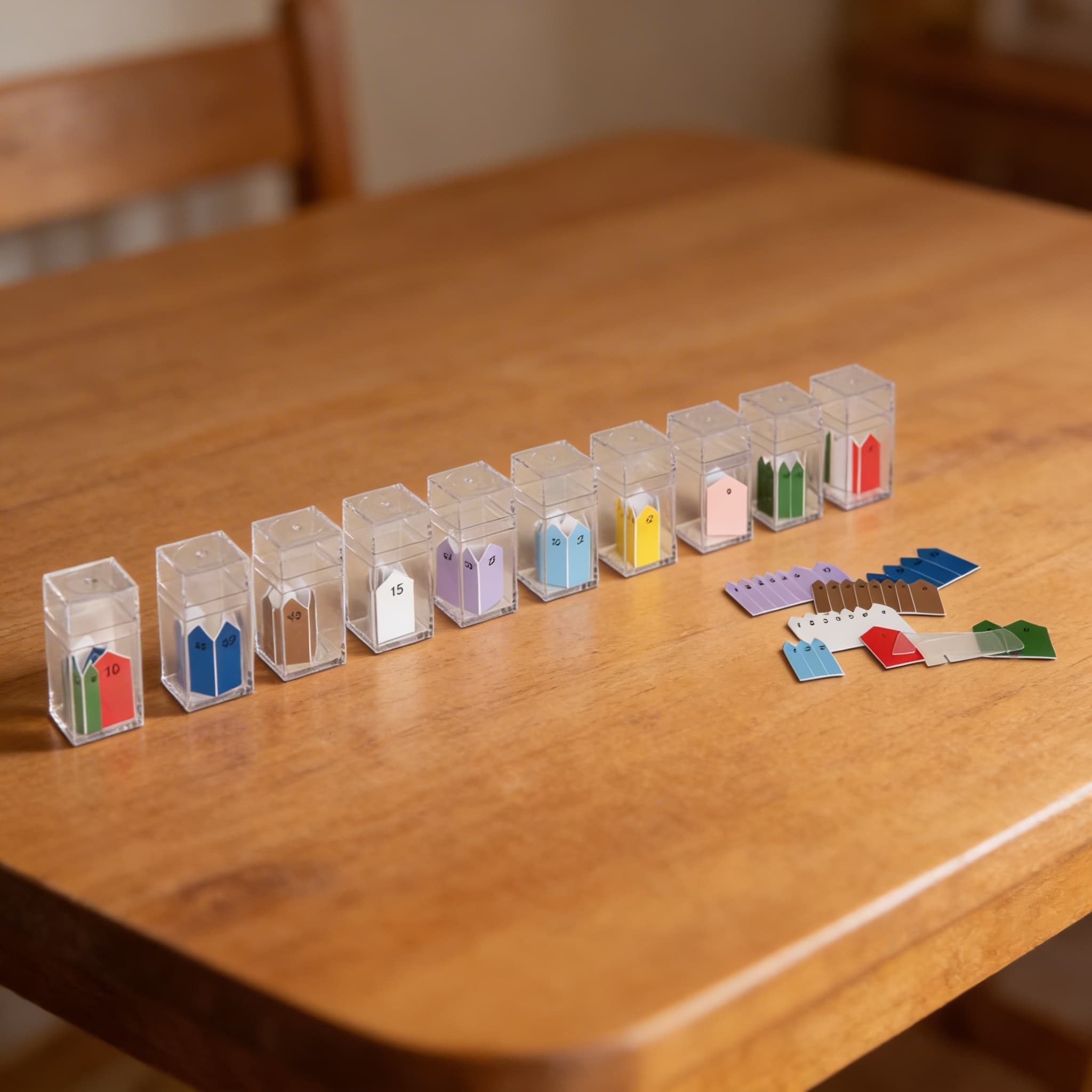 Tištěné šipky pro krátké řetězy korálků — Detailní pohled