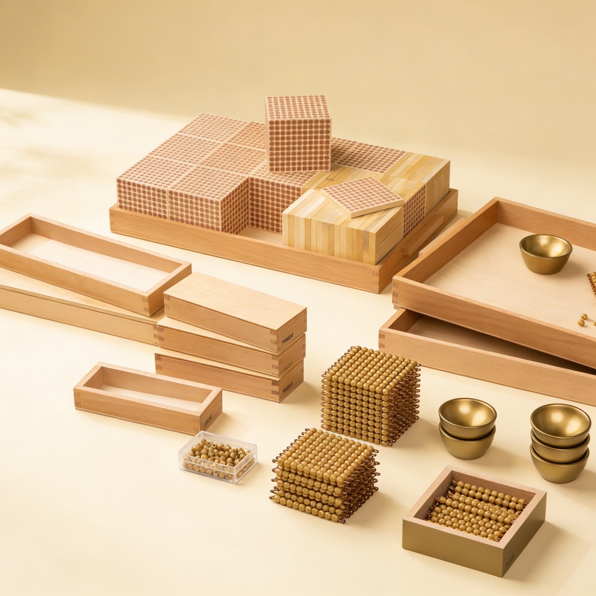 Goldenes Perlenmaterial — Einzelne Nylonperlen für Dezimalsystem — Seitenansicht