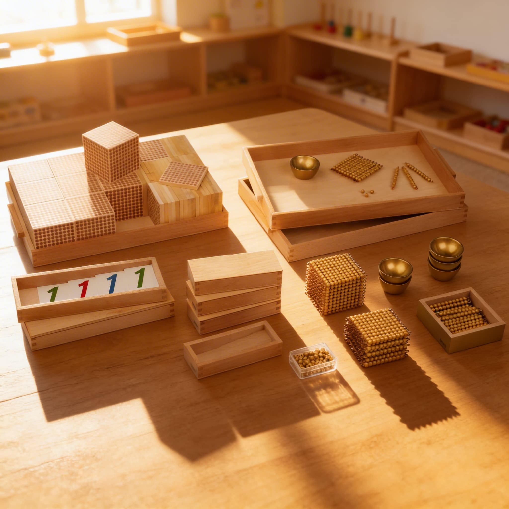 Goldenes Perlenmaterial — Einzelne Nylonperlen für Dezimalsystem — Im Einsatz