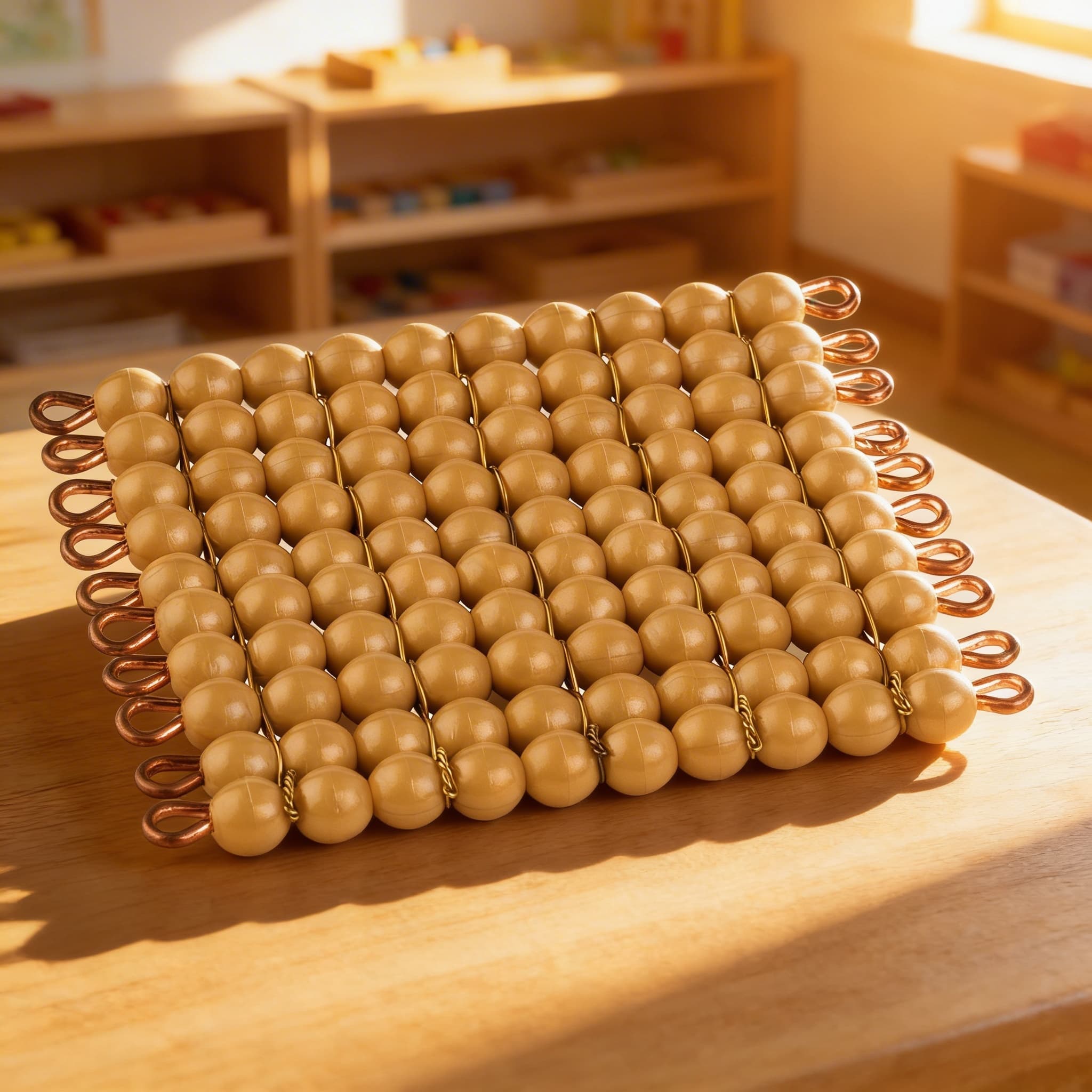 Ein goldenes Perlenquadrat 100: Einzelperlen Nylon — Ansicht 4