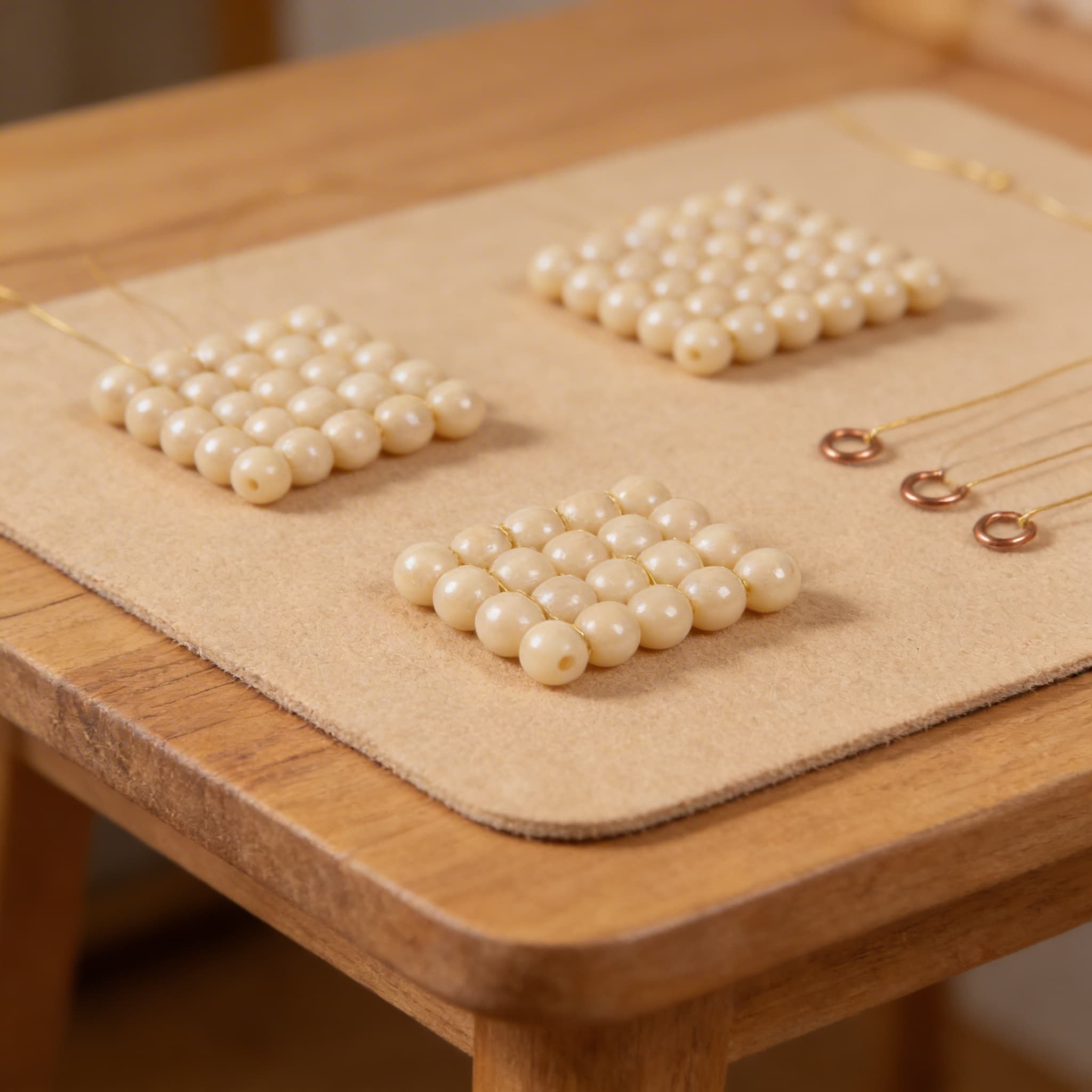 Ein goldenes Perlenquadrat 100: Einzelperlen Glas — Ansicht 3