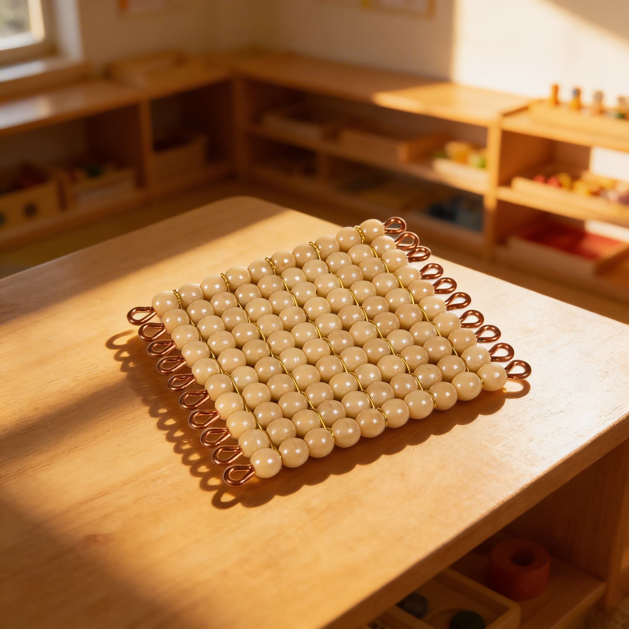 Ein goldenes Perlenquadrat 100: Einzelperlen Glas — Ansicht 4