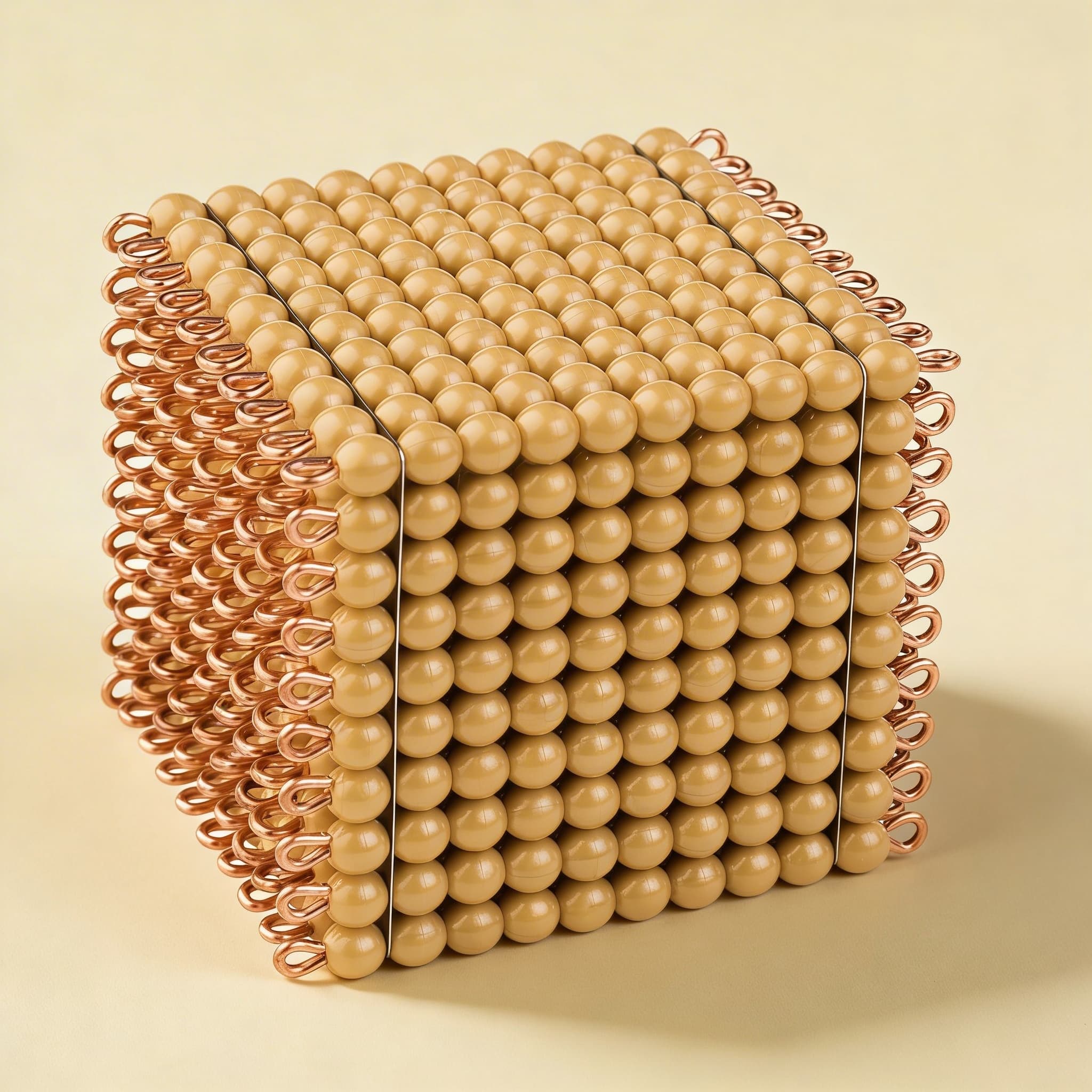 Goldener Perlenwürfel 1000 — Einzelne Nylon-Beschichtete Perlen — Katalogansicht