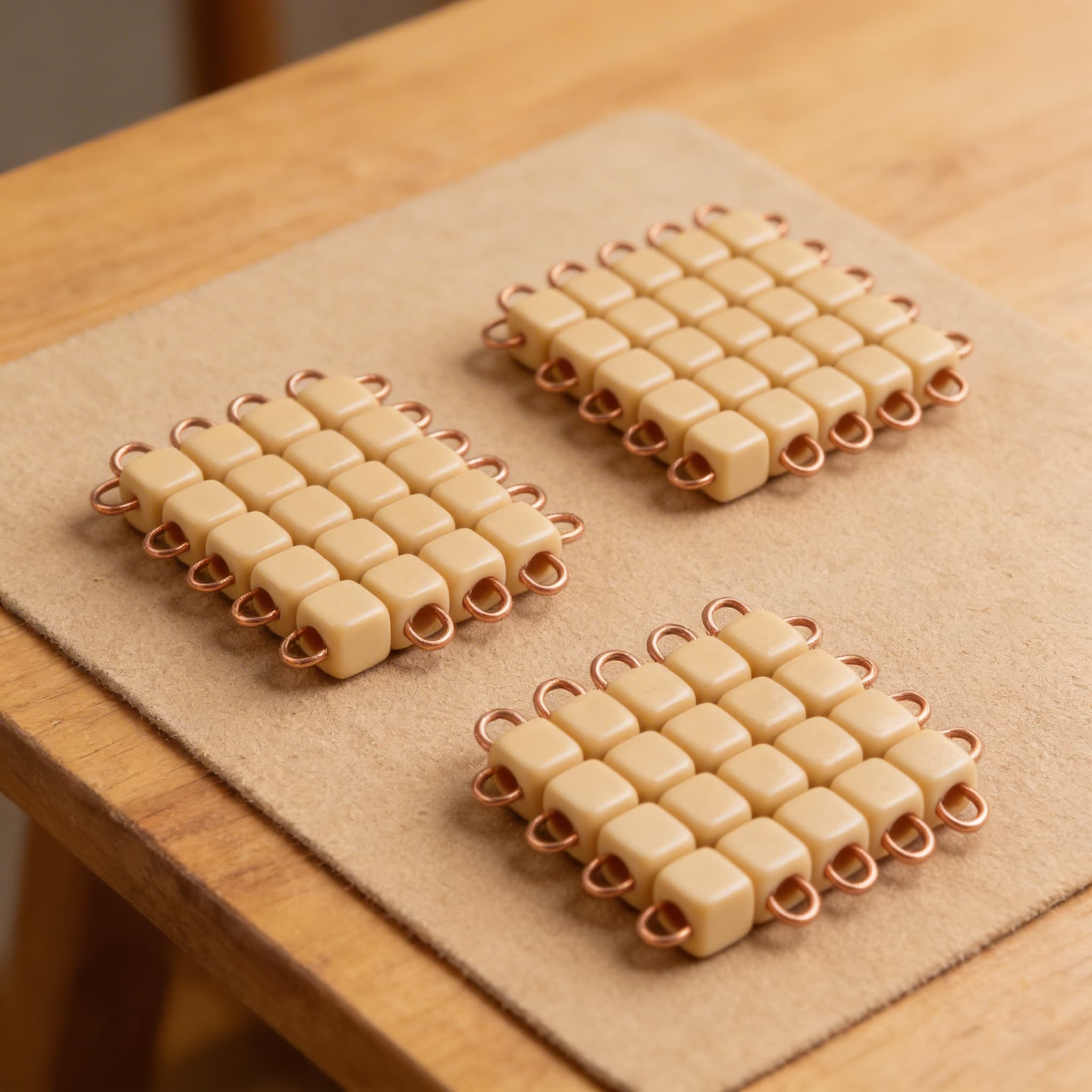 Goldener Perlenwürfel 1000 — Einzelne Nylon-Beschichtete Perlen — Detailansicht