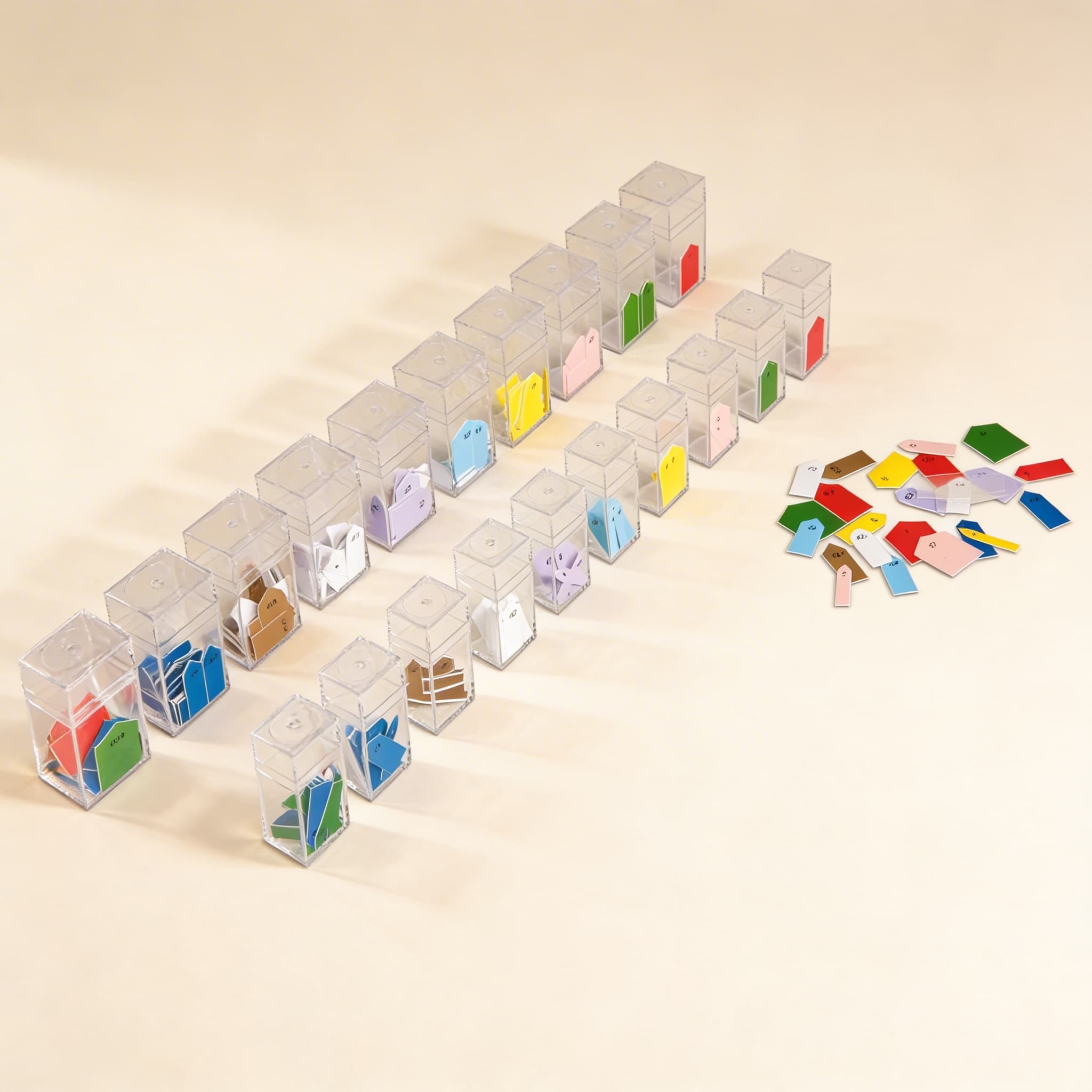 Tlačené šípky: korálkový materiál — Bočný pohľad