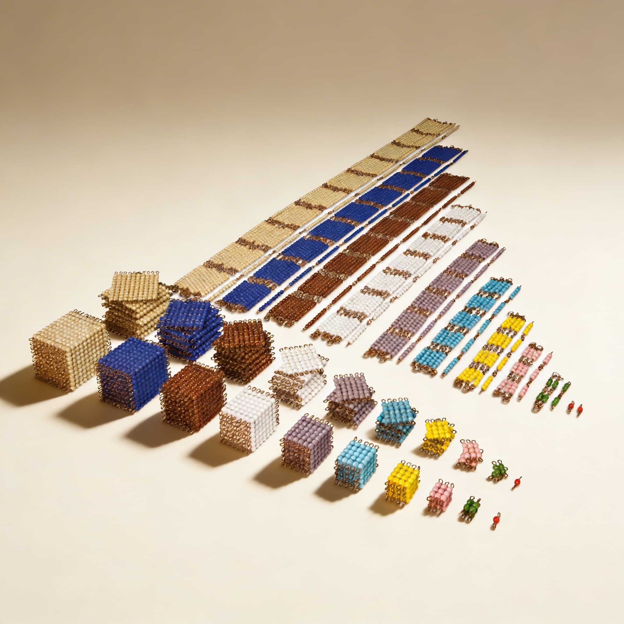 Einzelne Glasperlen — Vollständiges Dezimalsystem-Material — Katalogansicht