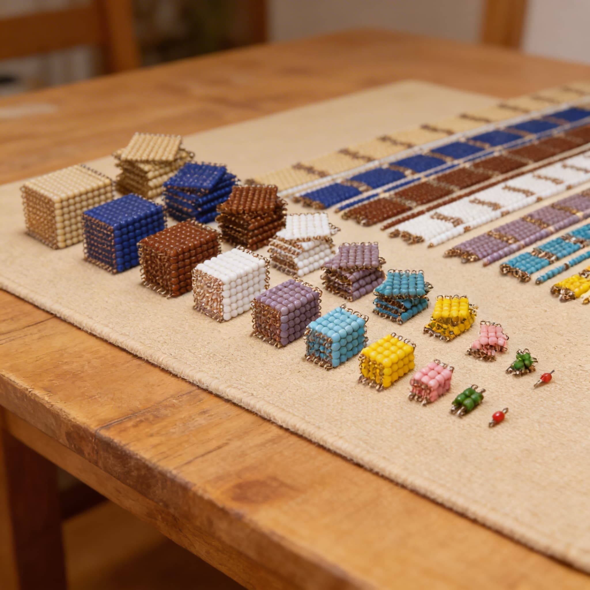 Einzelne Glasperlen — Vollständiges Dezimalsystem-Material — Detailansicht