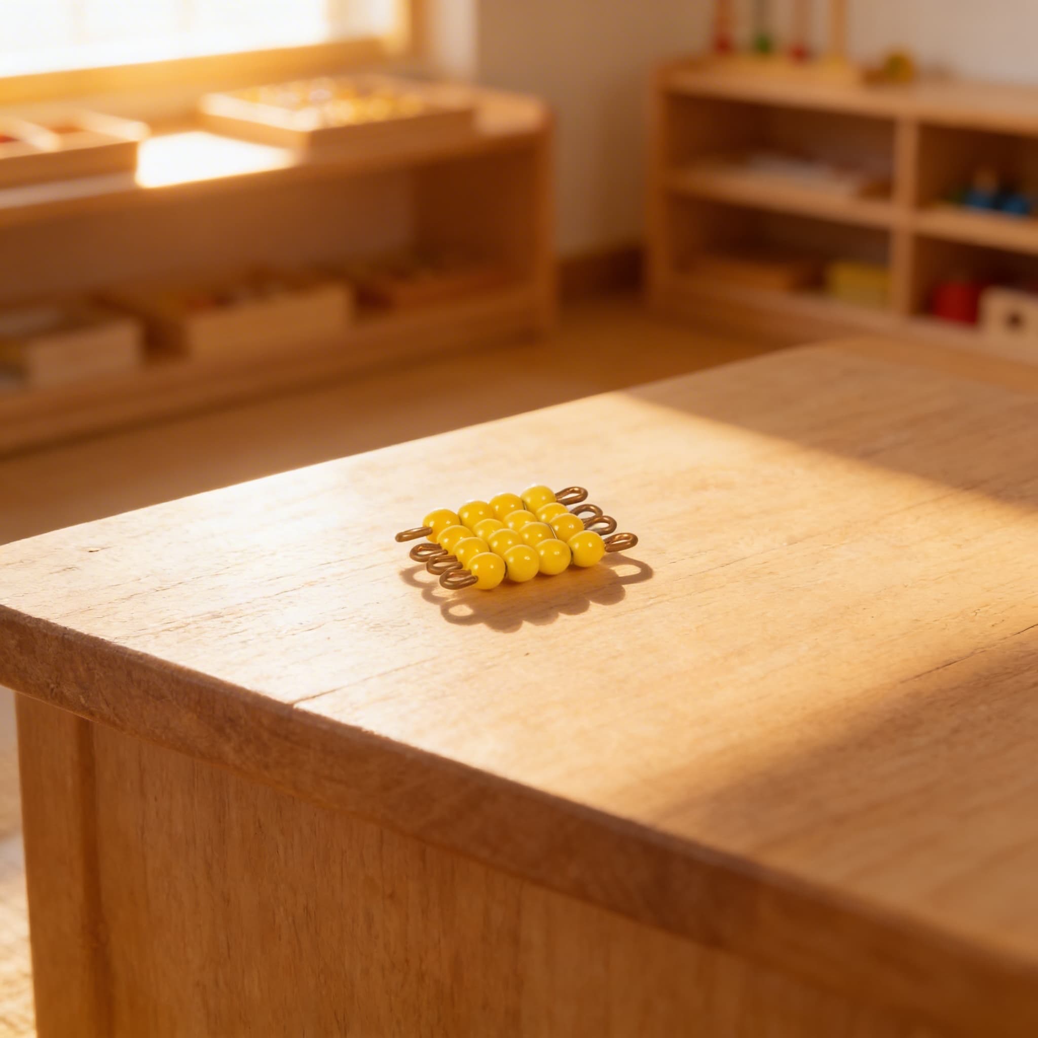 Einzelnes Glasperlenquadrat der 4: Gelb — Ansicht 4