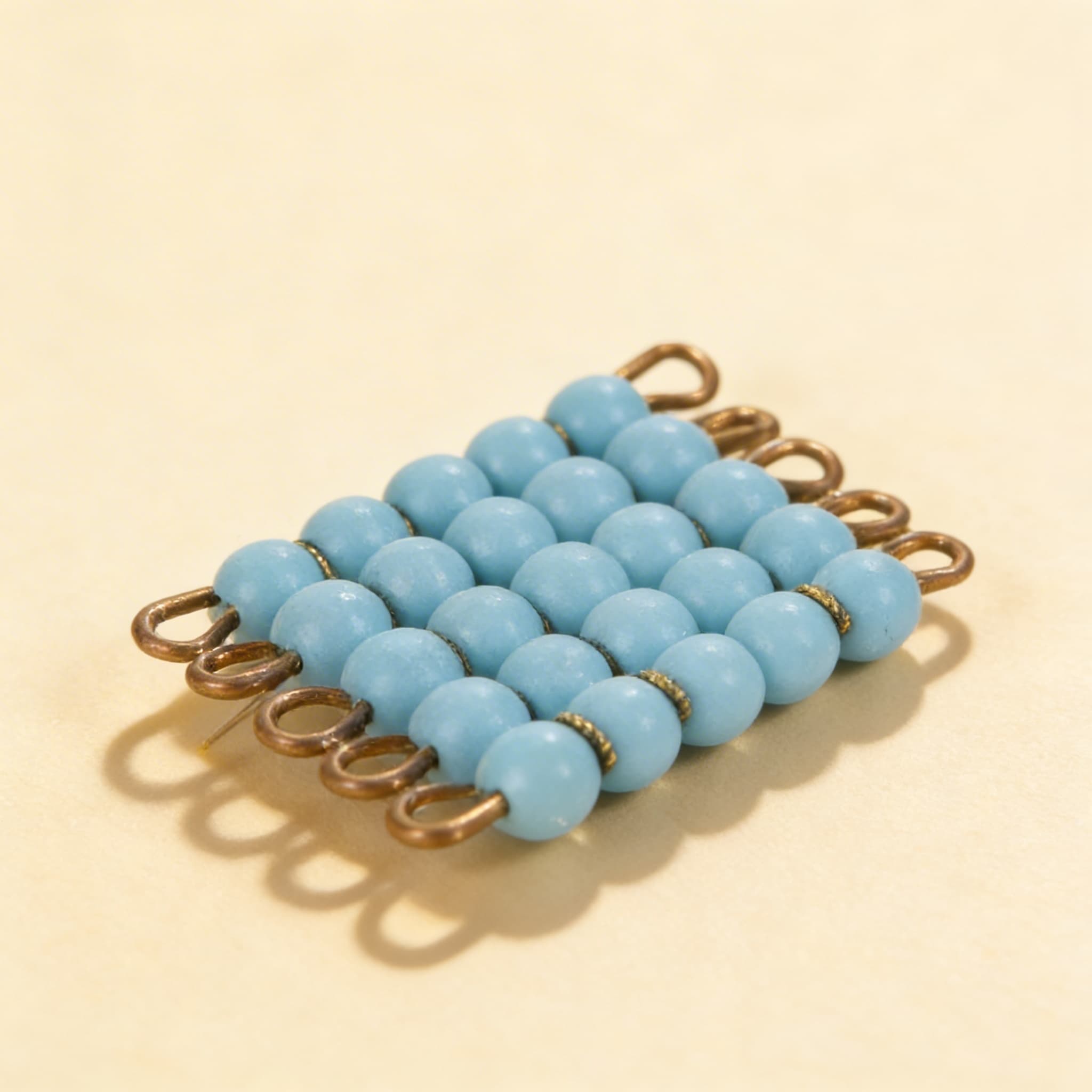 Einzelnes Glasperlenquadrat der 5: Hellblau — Ansicht 2