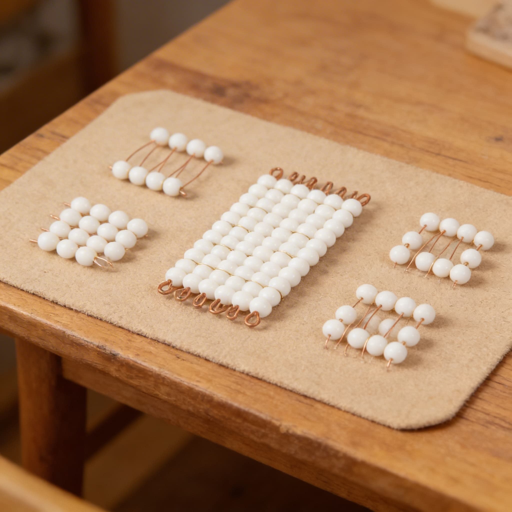 Einzelnes Glasperlenquadrat der 7: Weiß — Ansicht 3