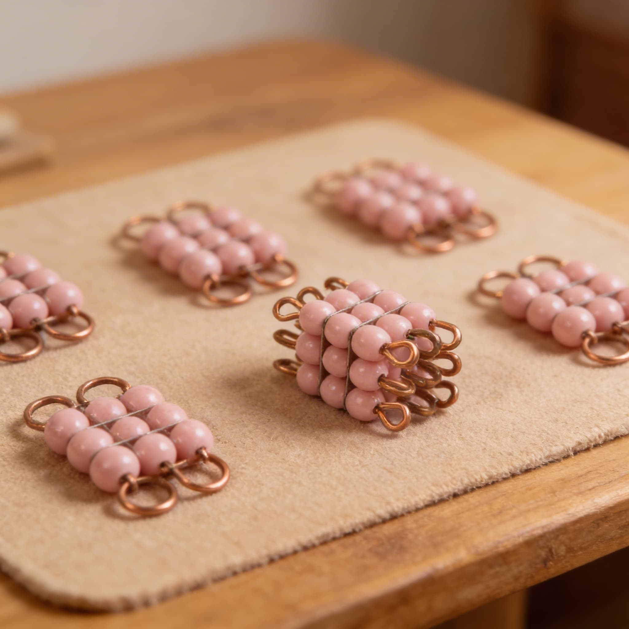 Glas-Perlenwürfel 3 — Rosa für mathematische Konzepterkundung — Detailansicht