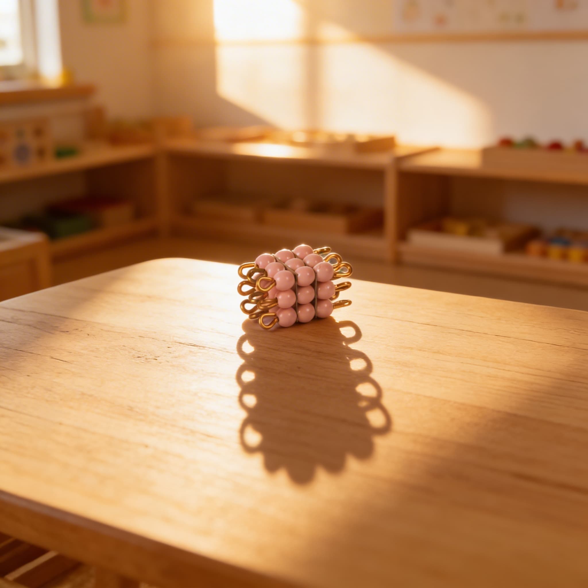 Glas-Perlenwürfel 3 — Rosa für mathematische Konzepterkundung — Im Einsatz