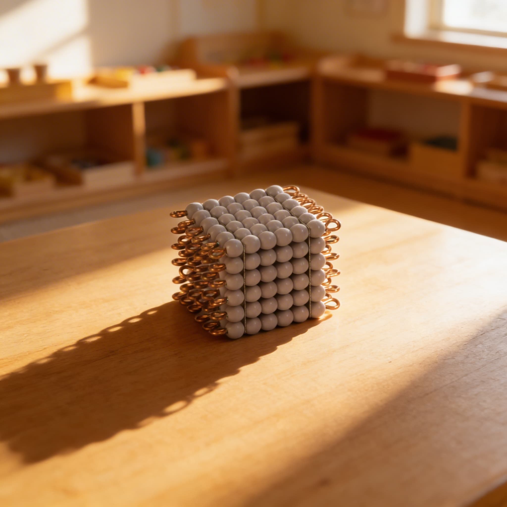 Glasperlenwürfel der 6 — Violetter Würfel für Mathematik — Im Einsatz