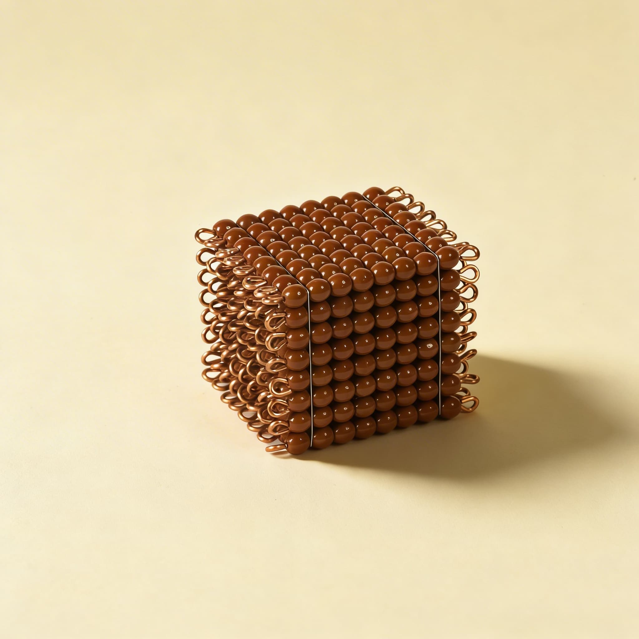 Glasperlen-Würfel aus 8 — Braune Einzelperlen für Stellenwert — Katalogansicht