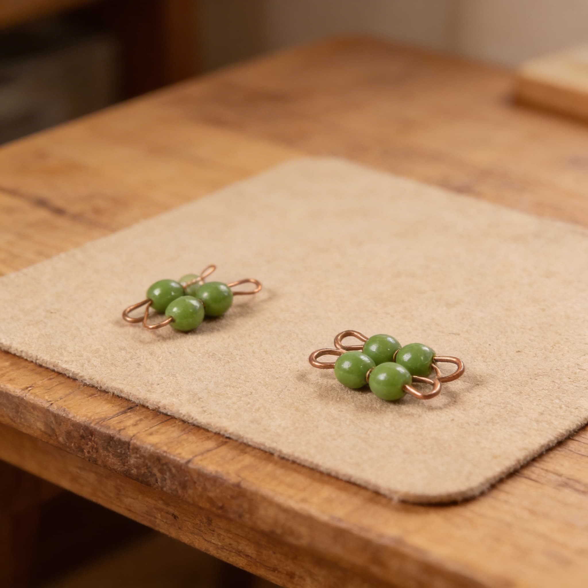 Einzelnes Nylonperlenquadrat der 2: Grün — Ansicht 3