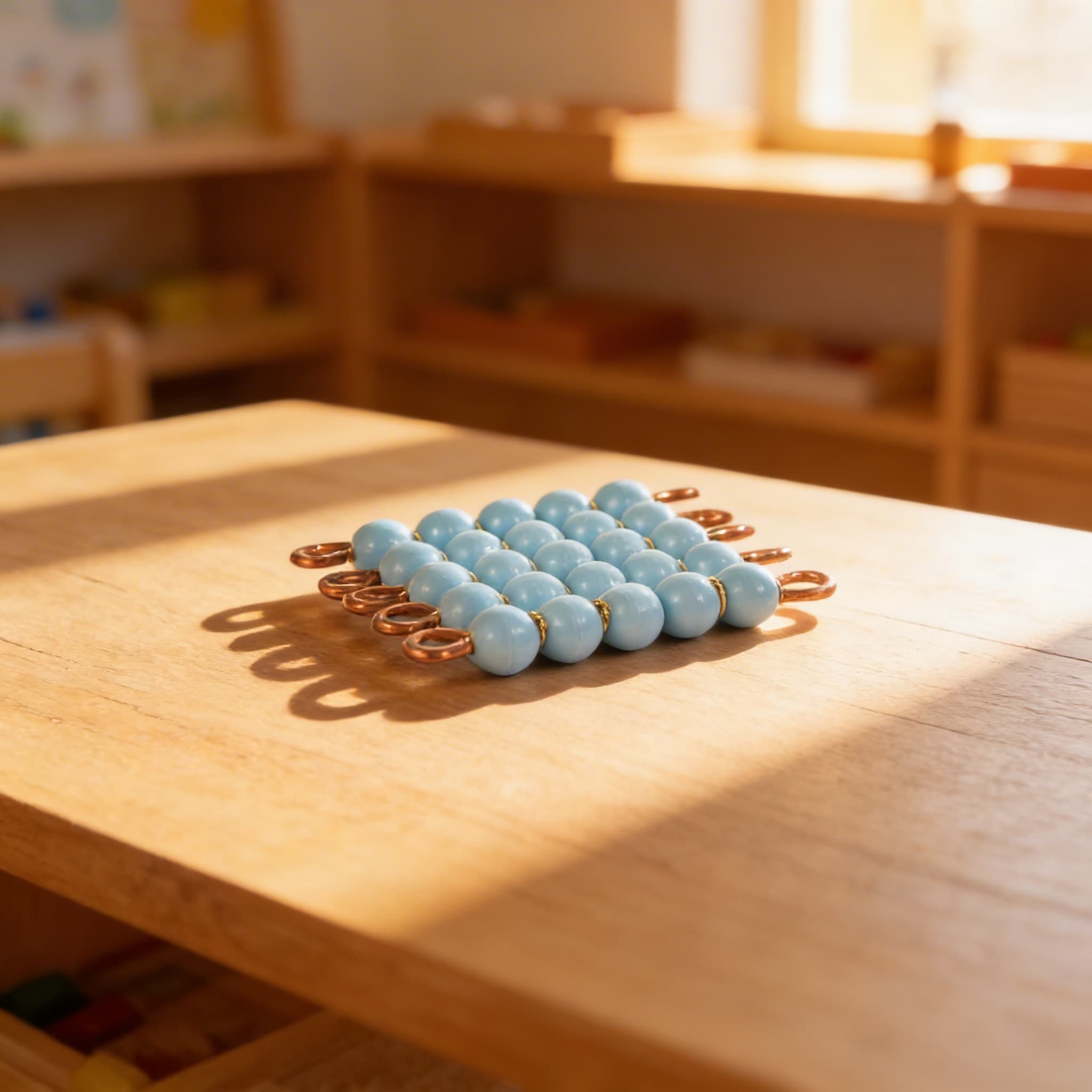 Einzelnes Nylonperlenquadrat der 5: Hellblau — Ansicht 4