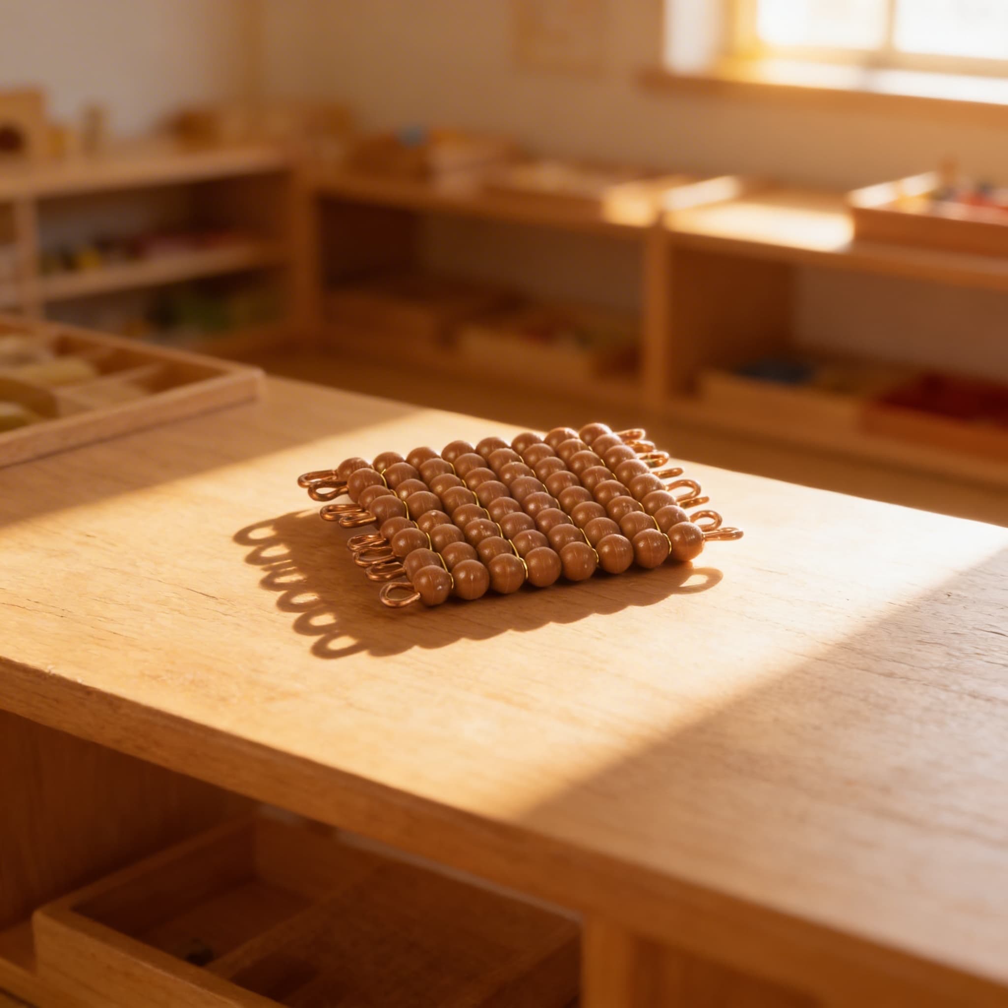 Einzelnes Nylonperlenquadrat der 8: Braun — Ansicht 4