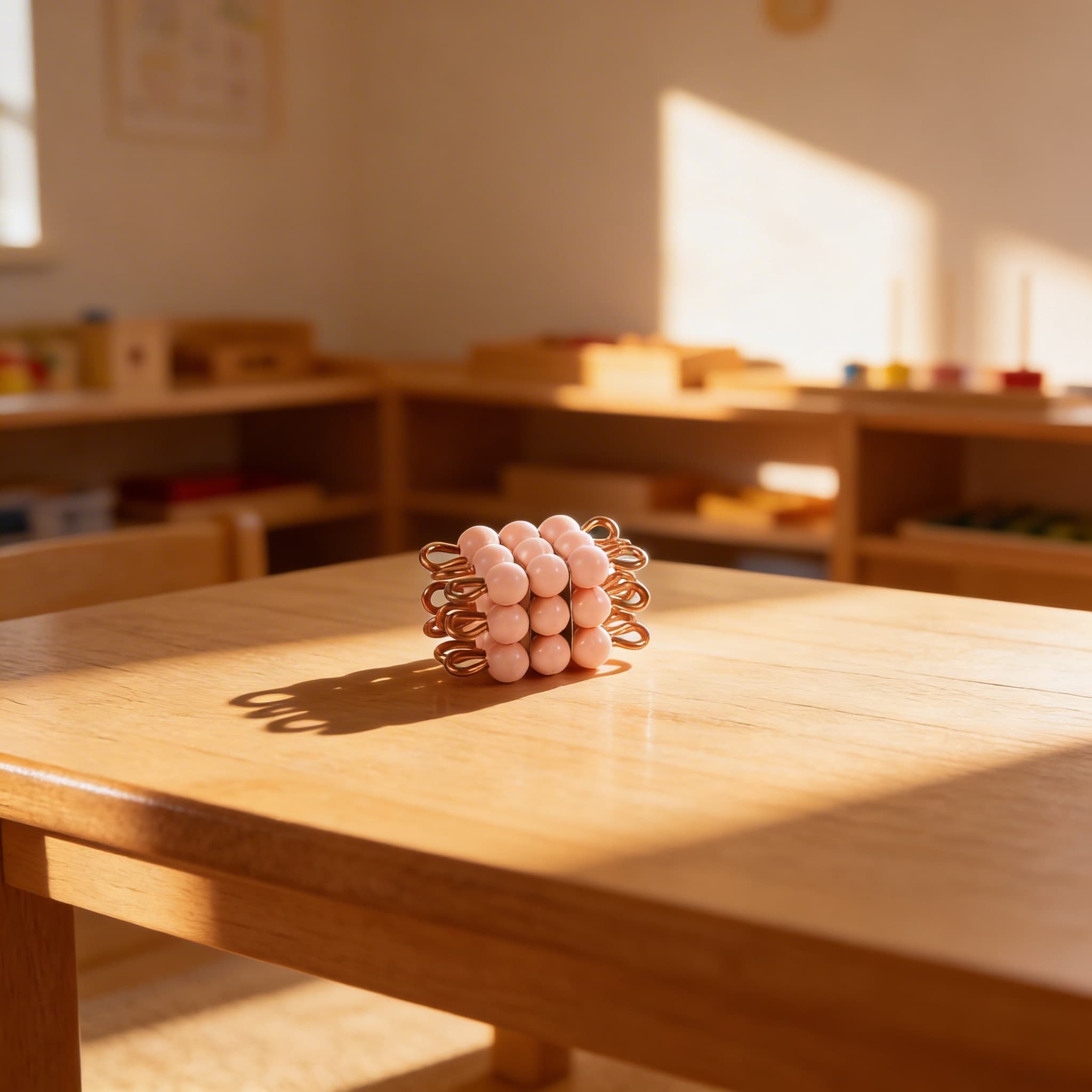 Perlenwürfel 3 — Rosa Einzelner Nylon-Würfel für Mathematik — Im Einsatz